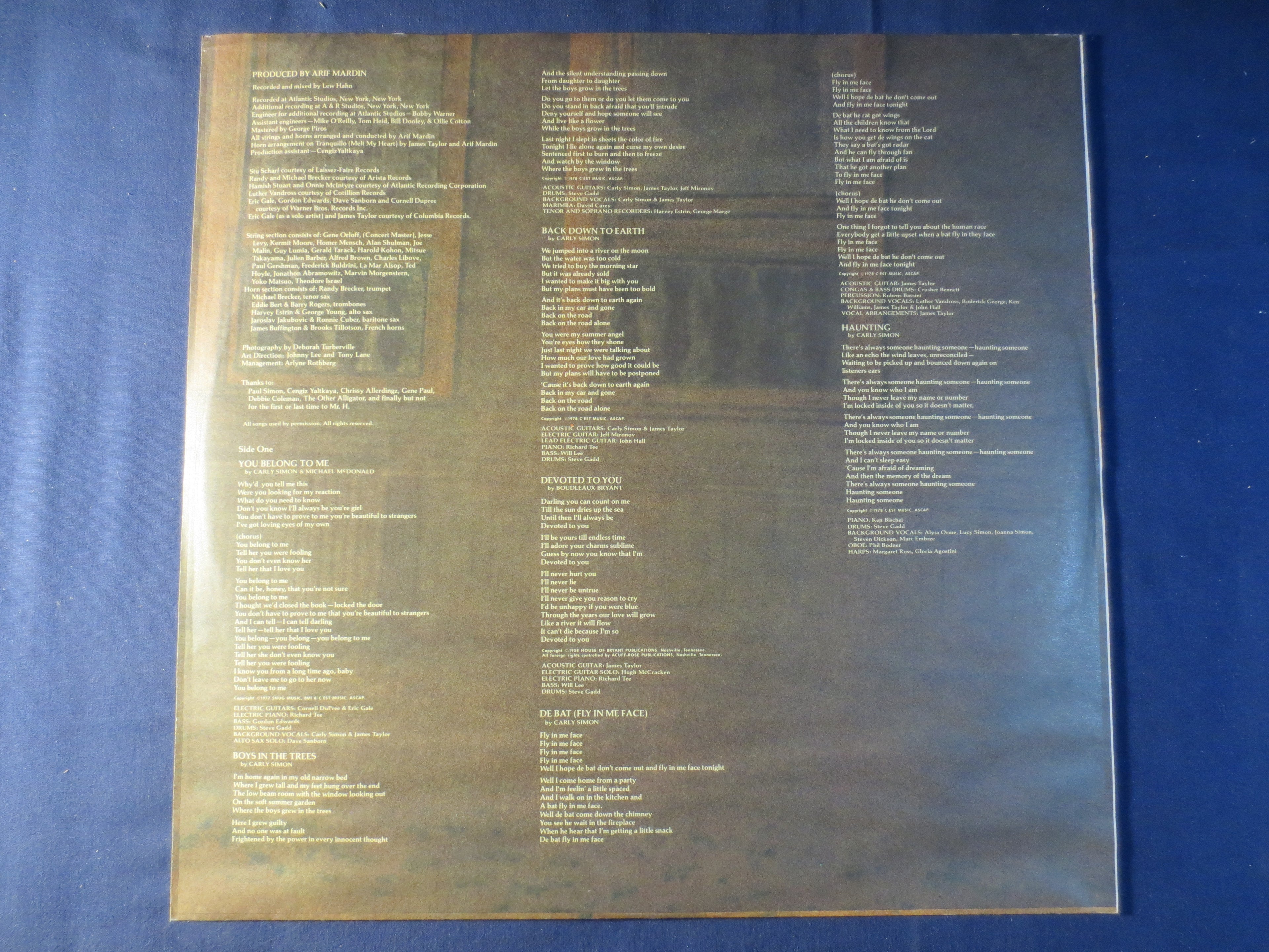 CARLY SIMON, Boys in the Trees, Vintage Album, 1978 Record, Vinyl Lp