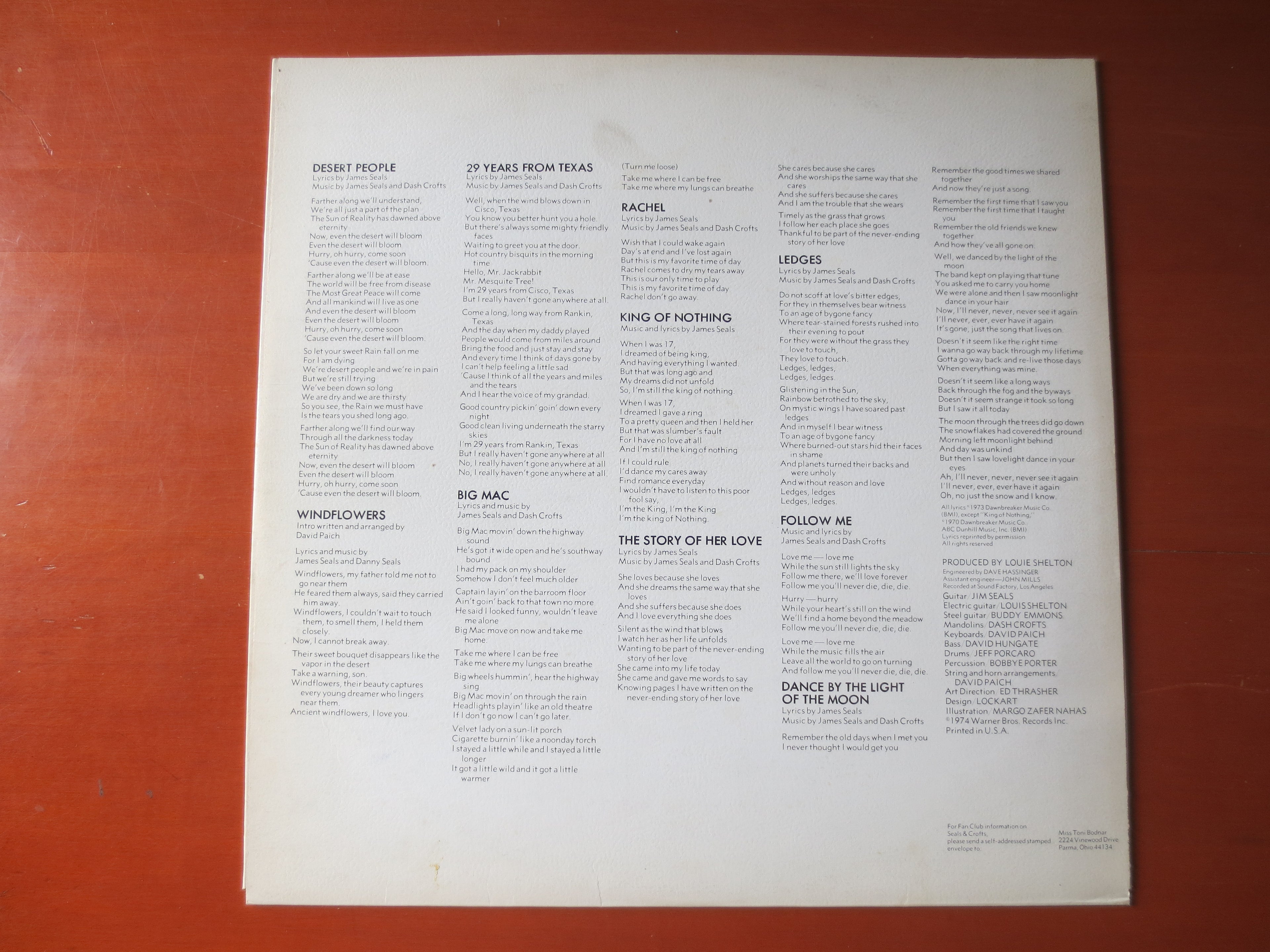 Seals & Crofts – Unborn Child, 1974 Vinyl LP