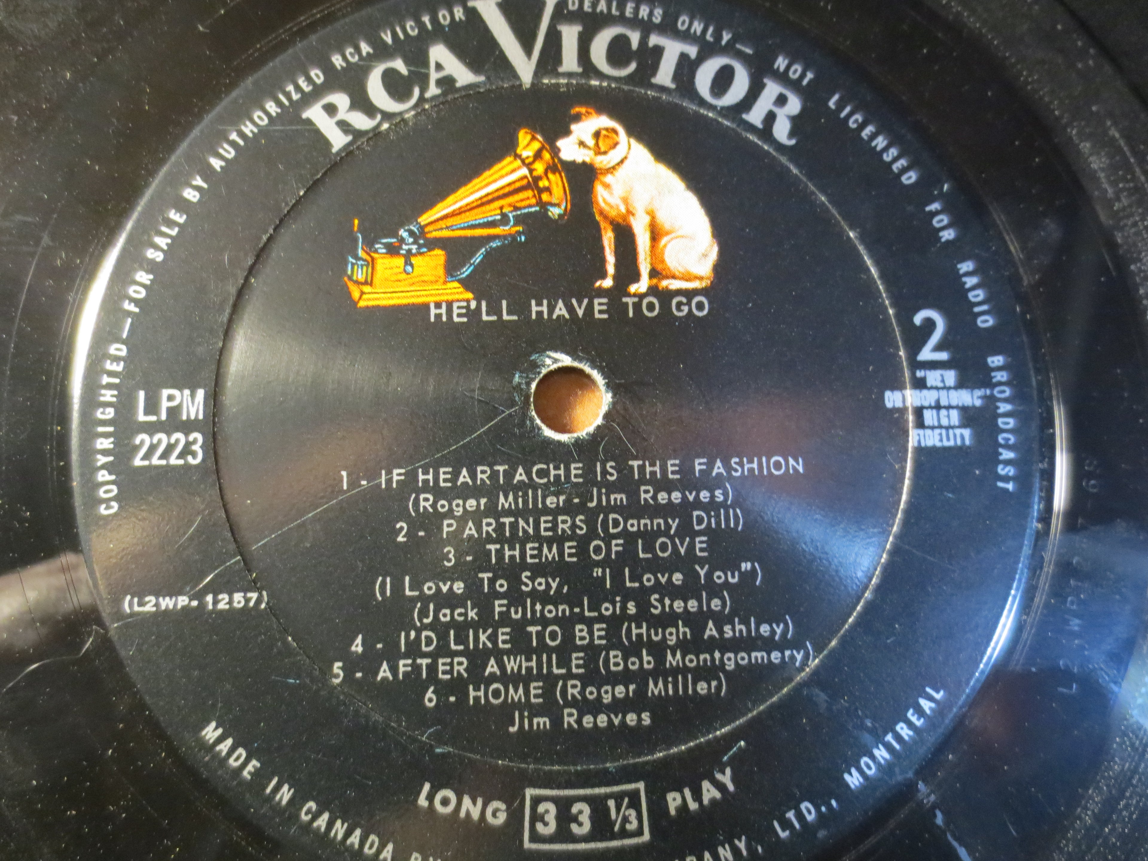 Jim Reeves – He'll Have to Go (1960) Vinyl LP