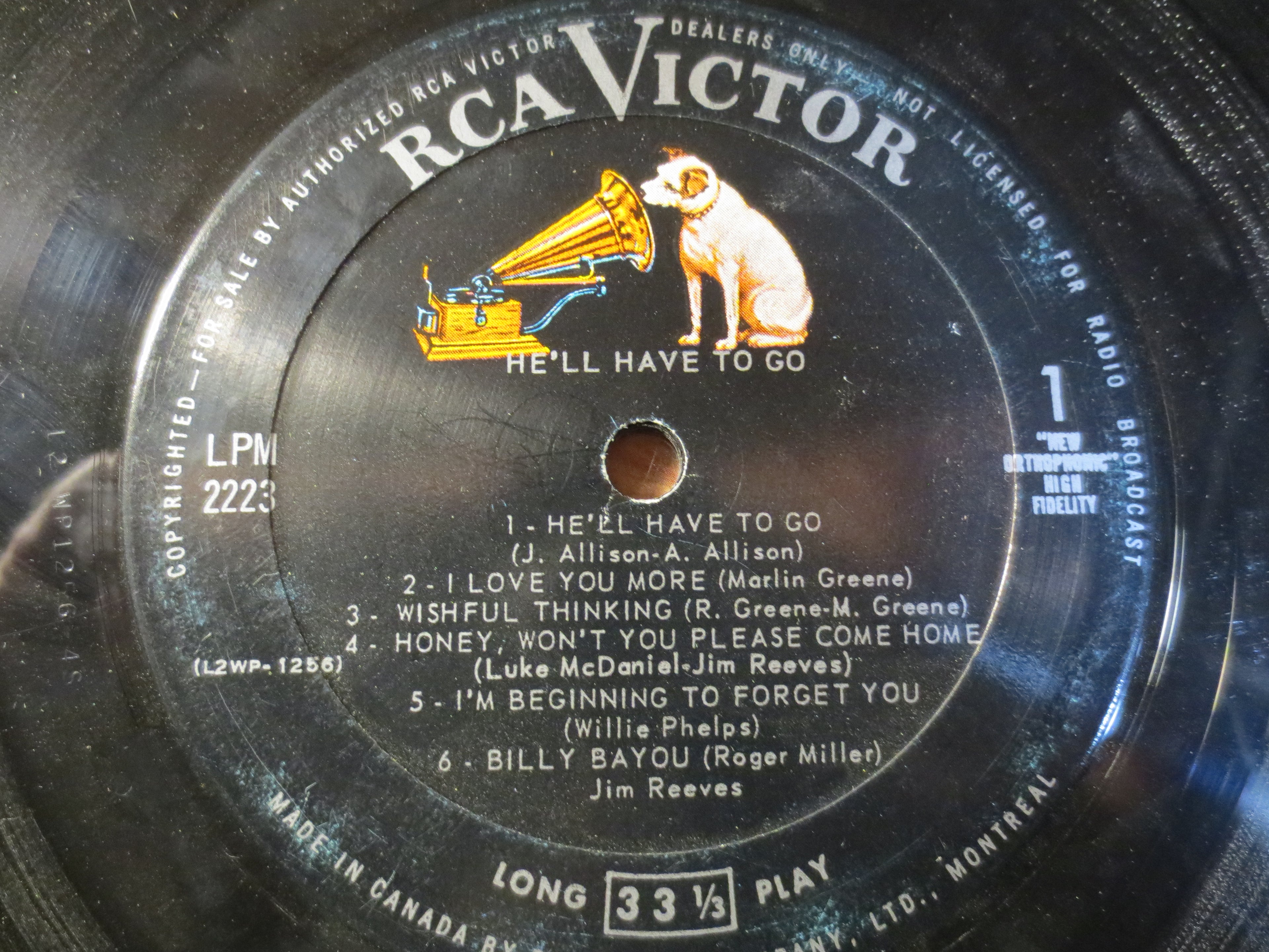 Jim Reeves – He'll Have to Go (1960) Vinyl LP