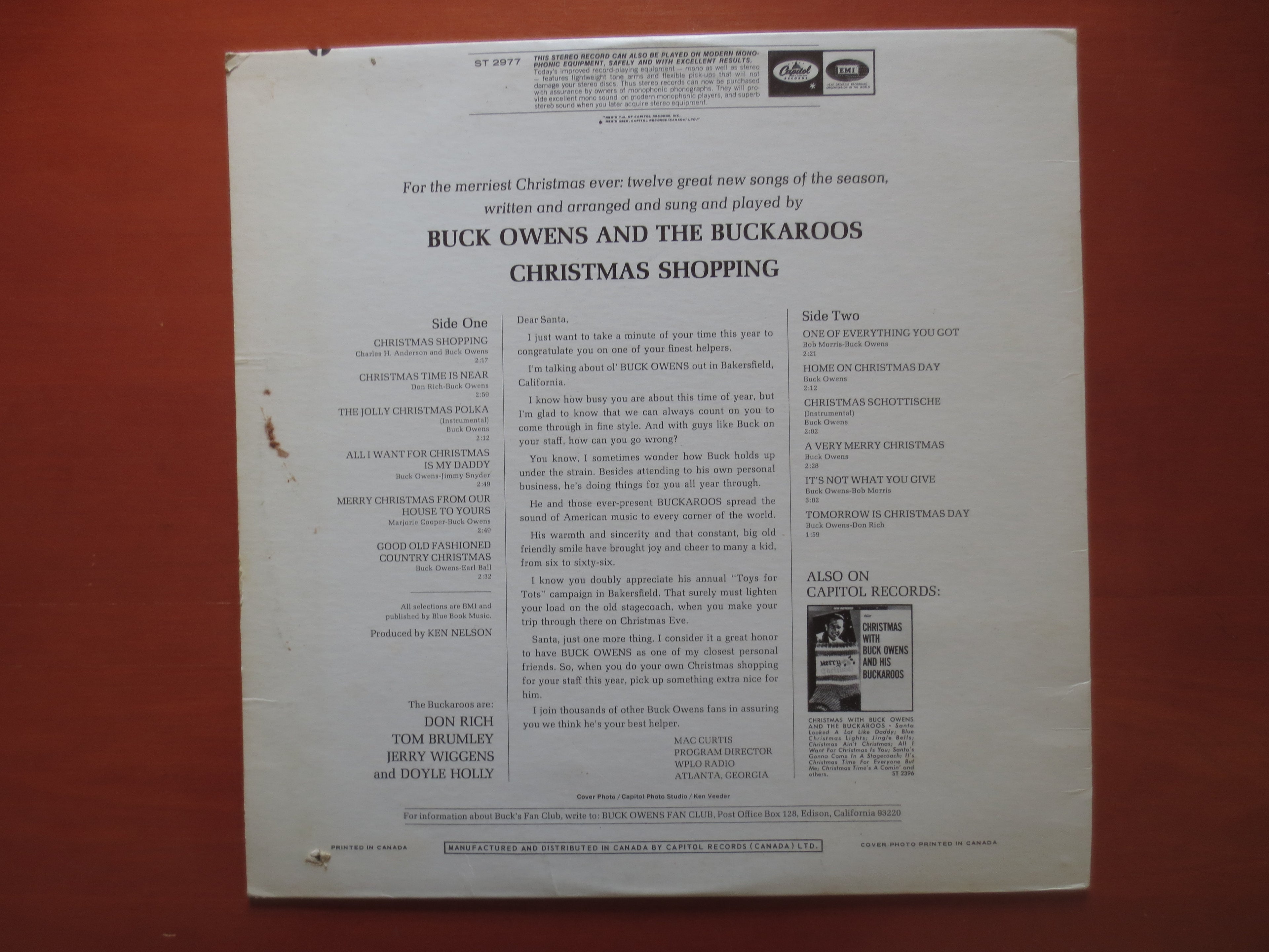 Buck Owens – Christmas Shopping (1973) Vinyl LP