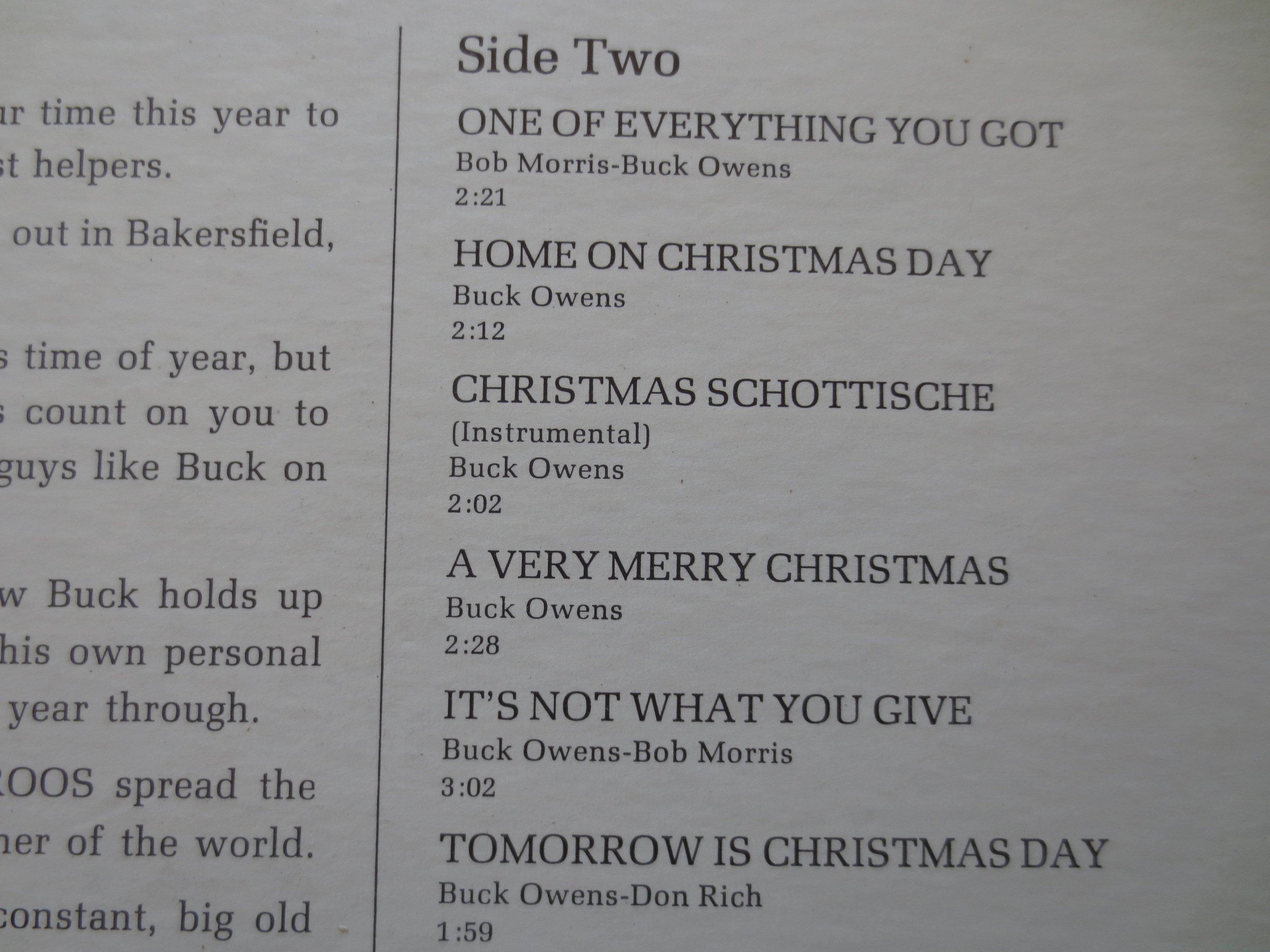 Buck Owens – Christmas Shopping (1973) Vinyl LP