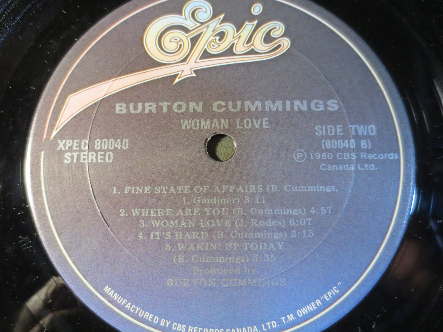 BURTON CUMMINGS, WOMAN Love, Burton Cummings Lp, Rock Record, Guess Who Record, Vinyl Record, Vinyl Album, Lps, 1980 Records