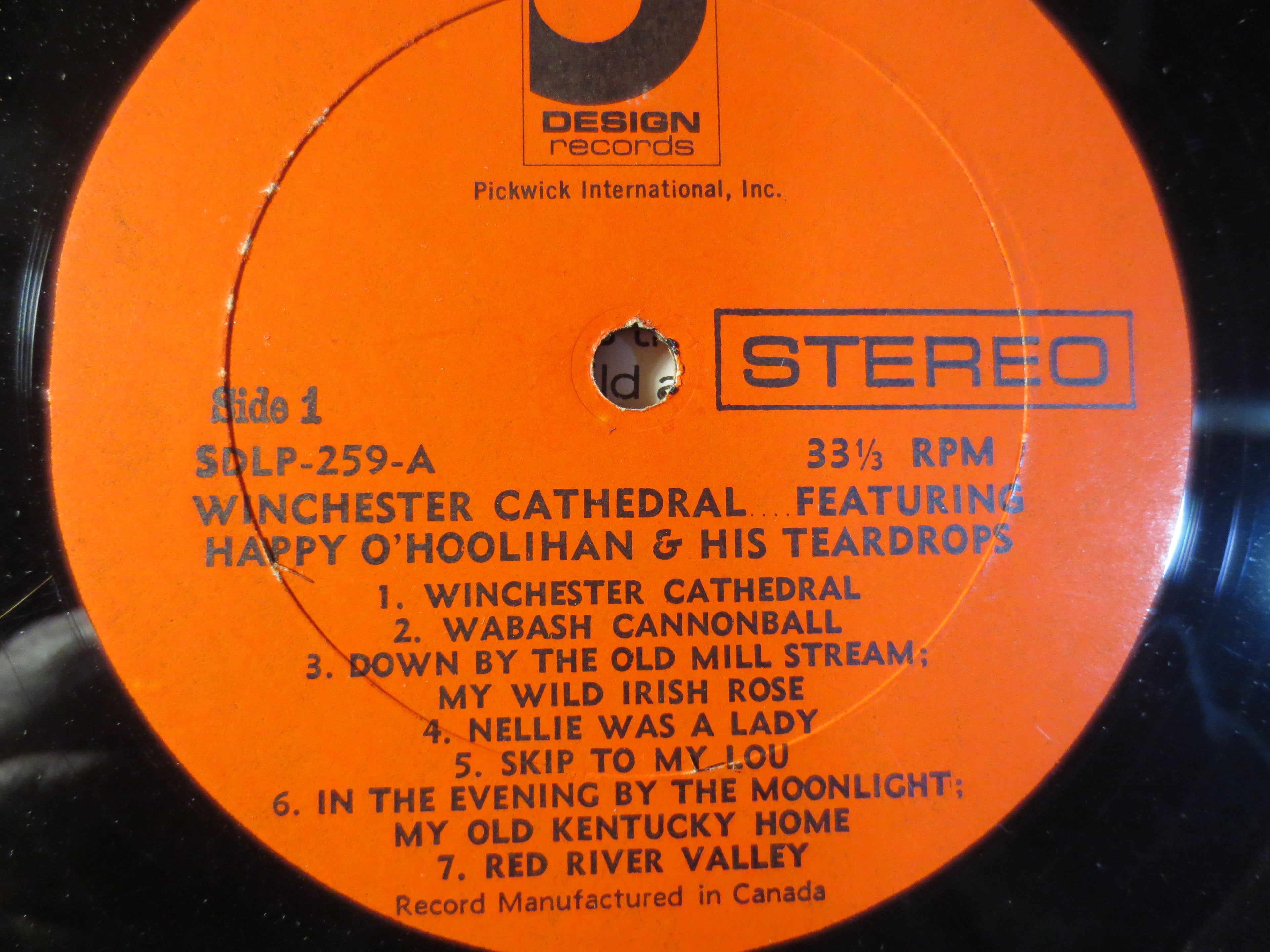 Happy O'Hoolihan and His Teardrops – Winchester Cathedral (c.1967) Vinyl LP