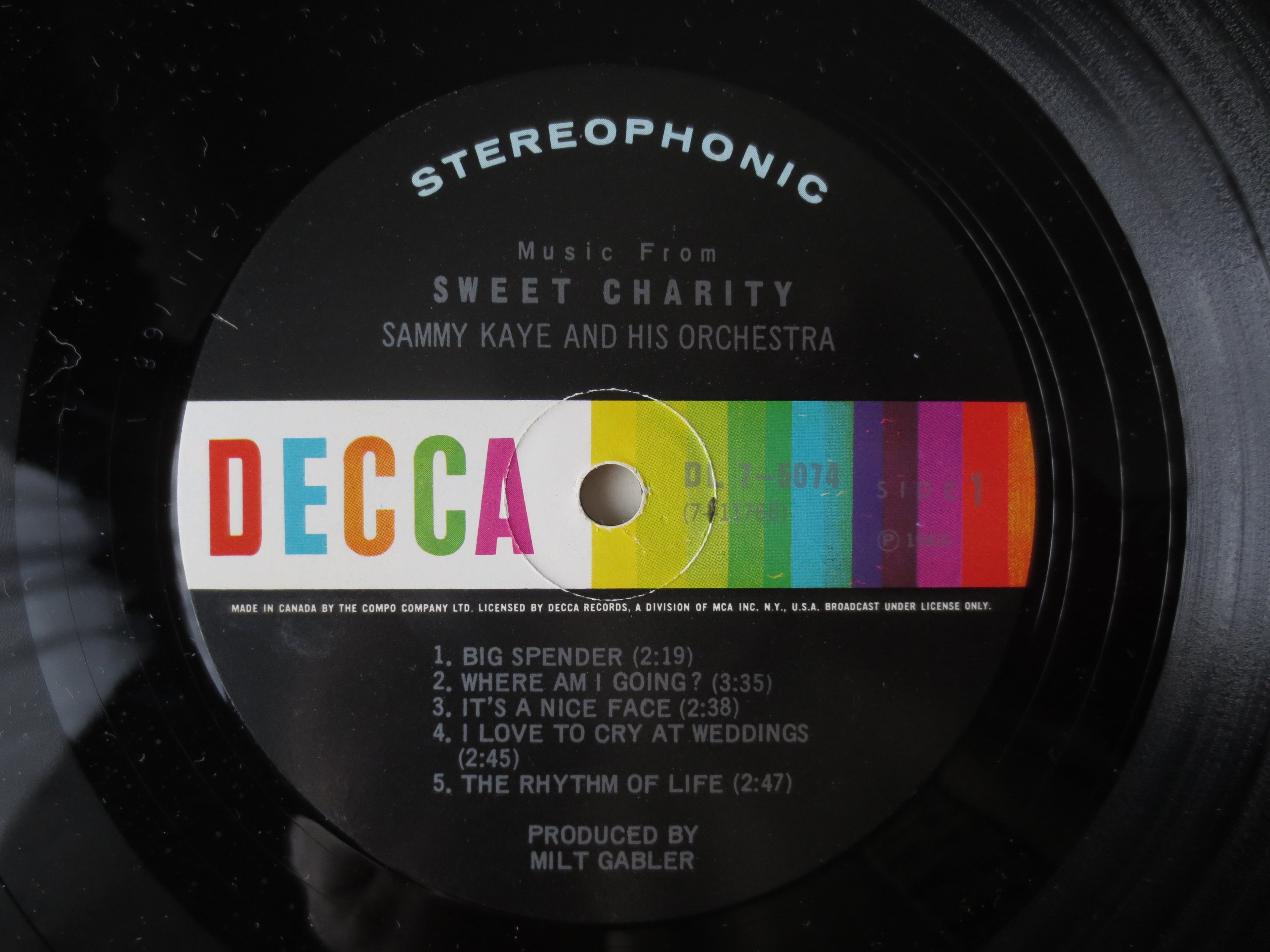 Sammy Kaye – Sweet Charity (1968) Vinyl LP