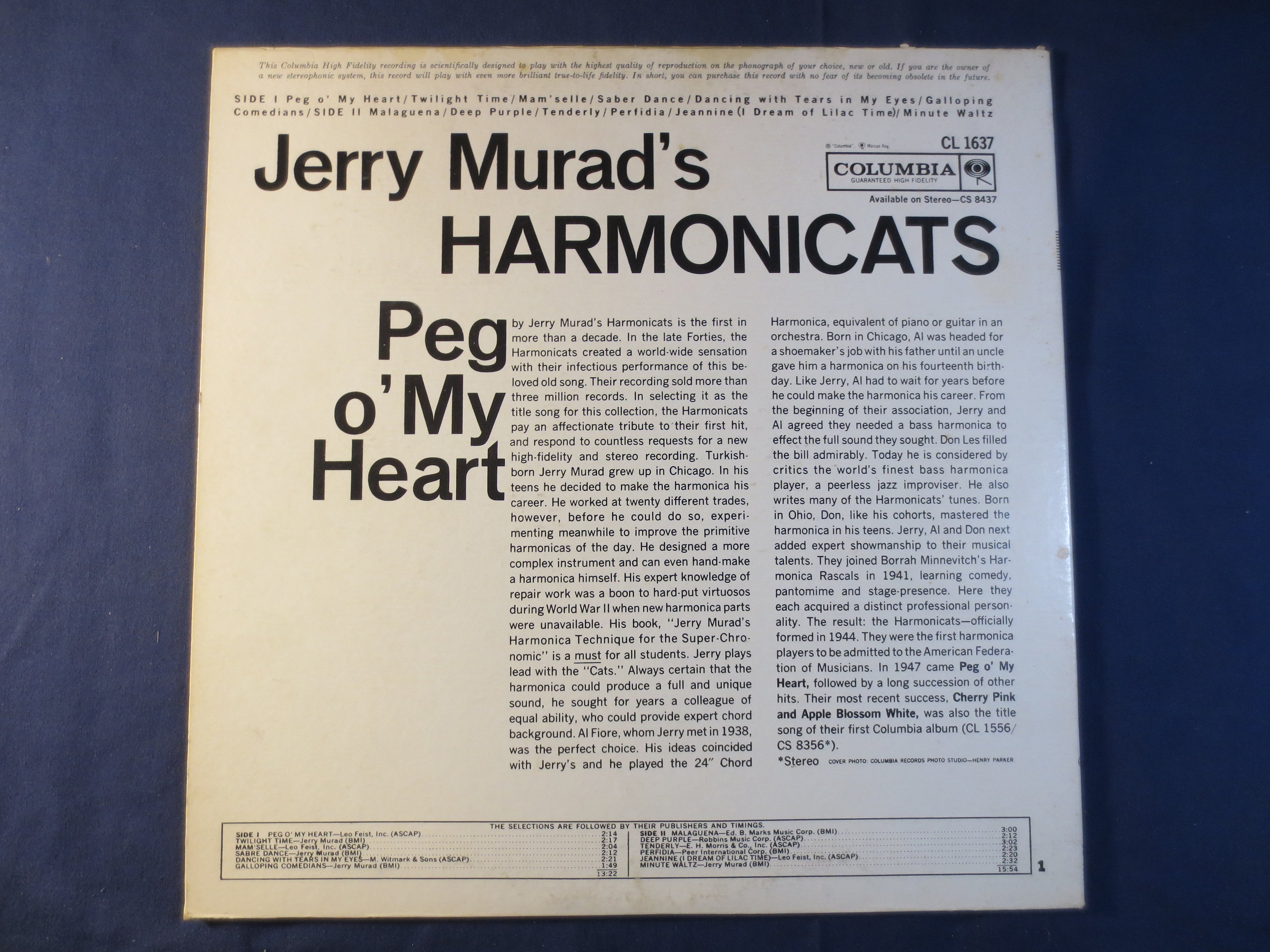 The Harmonicats – Peg O’ My Heart (1961) [Vinyl LP]