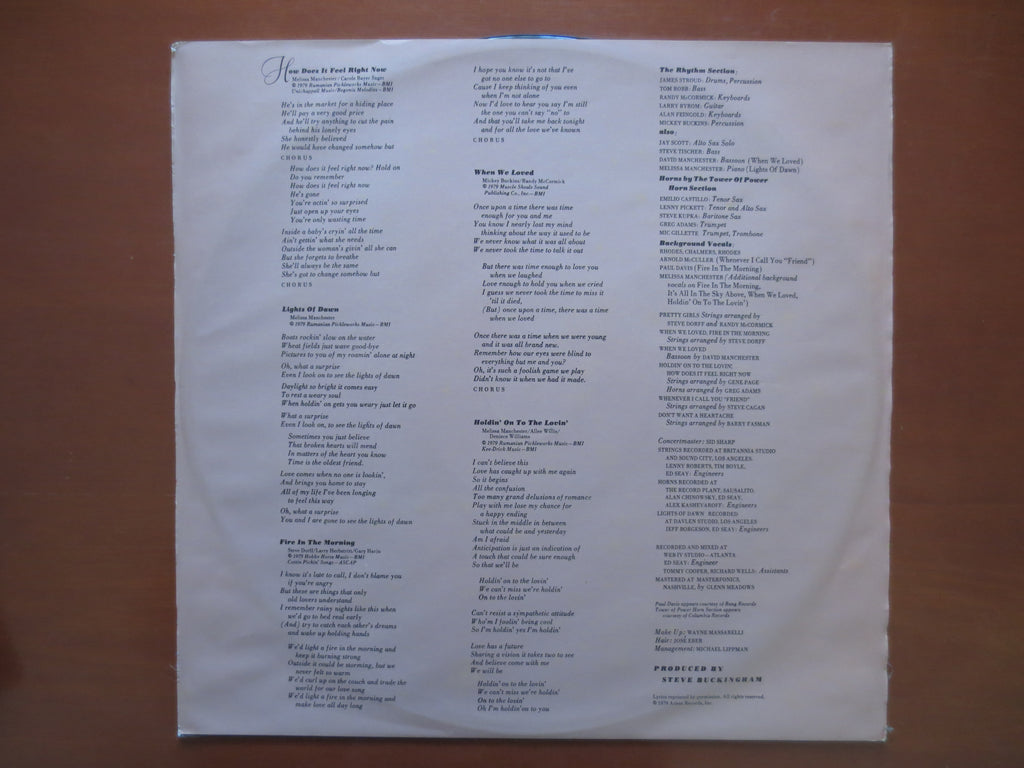Melissa Manchester – Melissa (1979) Vinyl LP