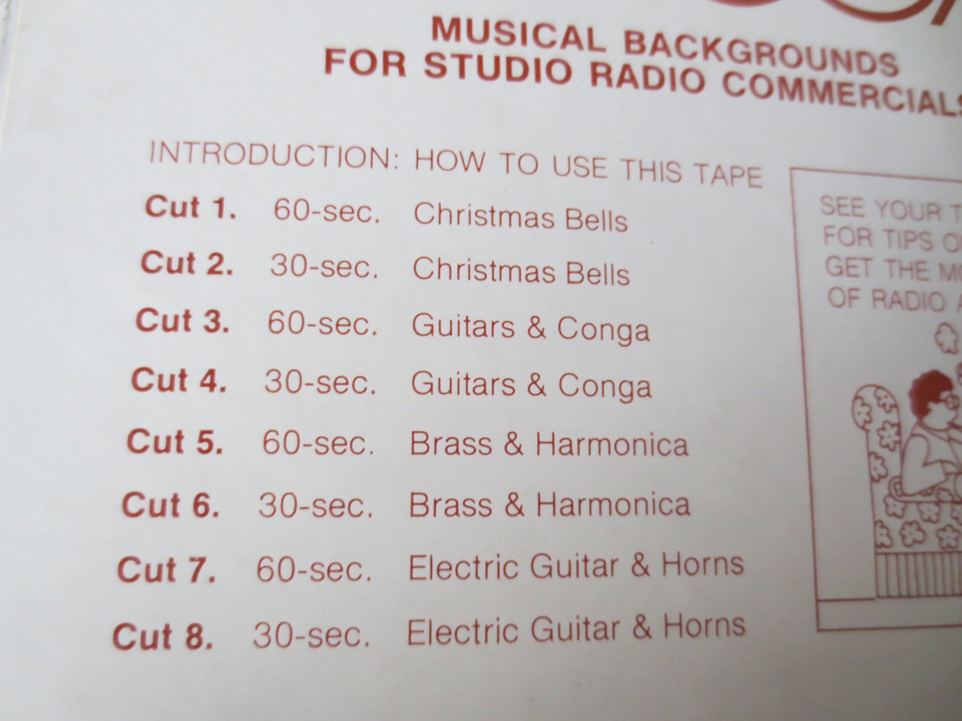 Musical Backgrounds for Studio Radio Commercials – Reel to Reel Tape (Vintage)