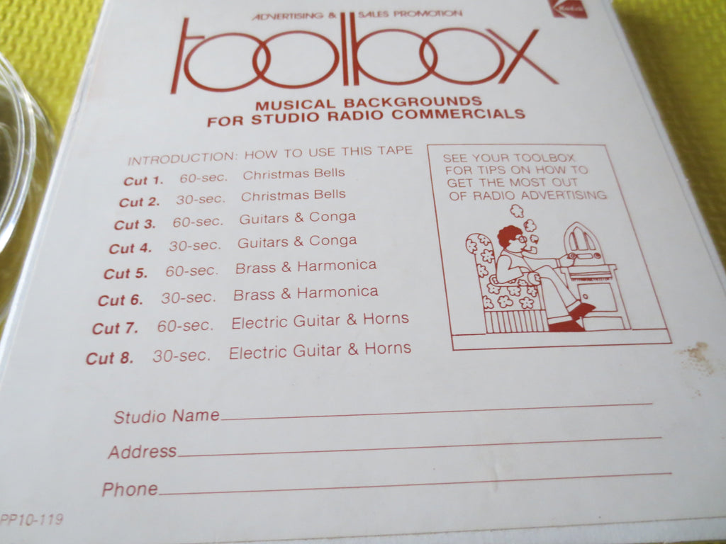 Musical Backgrounds for Studio Radio Commercials – Reel to Reel Tape (Vintage)