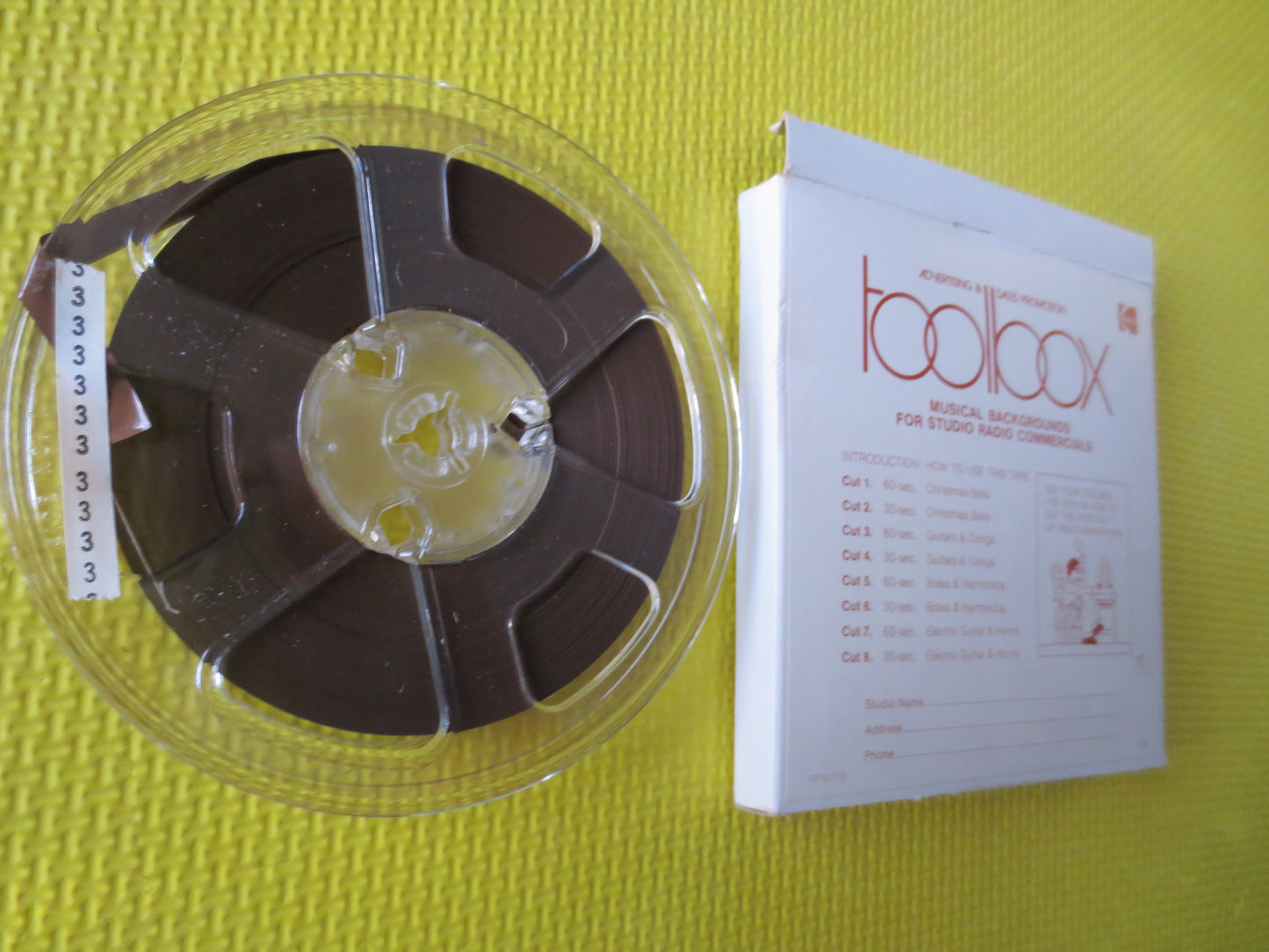 Reel to Reel, MUSICAL BACKGROUNDS, Studio RADIO Commercials, 5 Inch, Radio Tapes, Radio Commercials, Background Music, Reel to Reel Tape