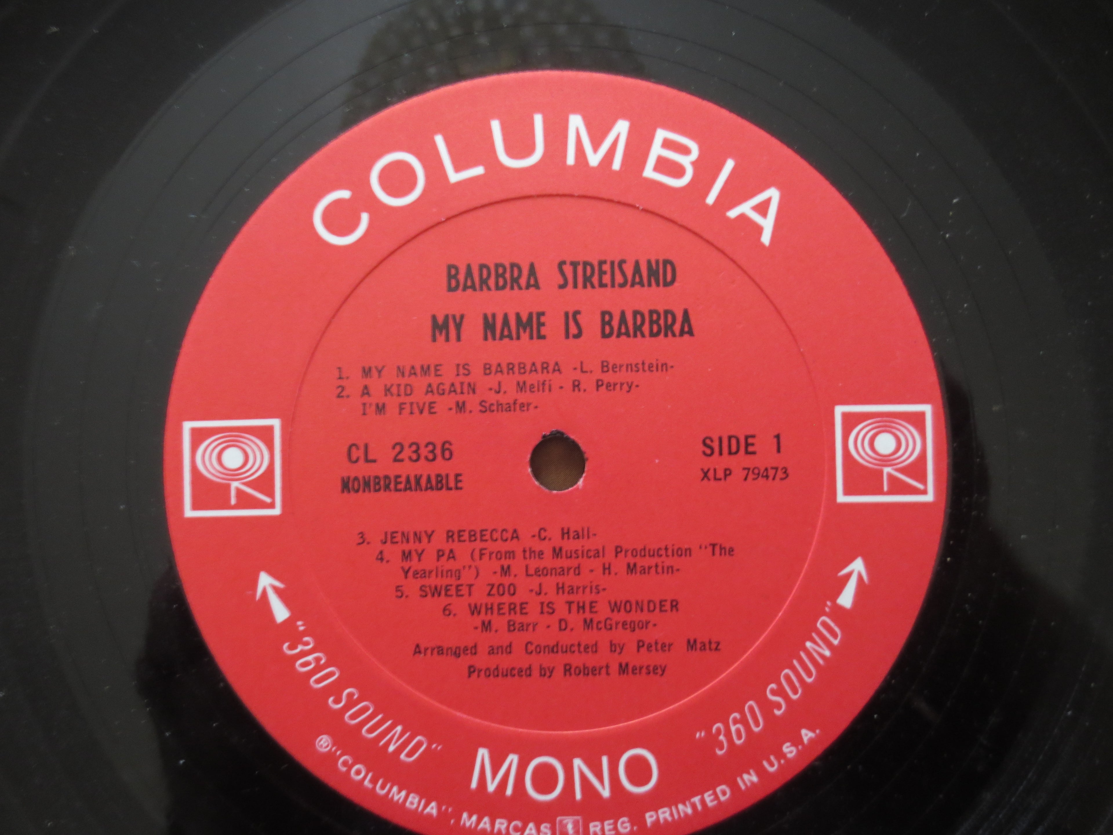 Barbra Streisand – My Name Is Barbra (1965) Vinyl LP