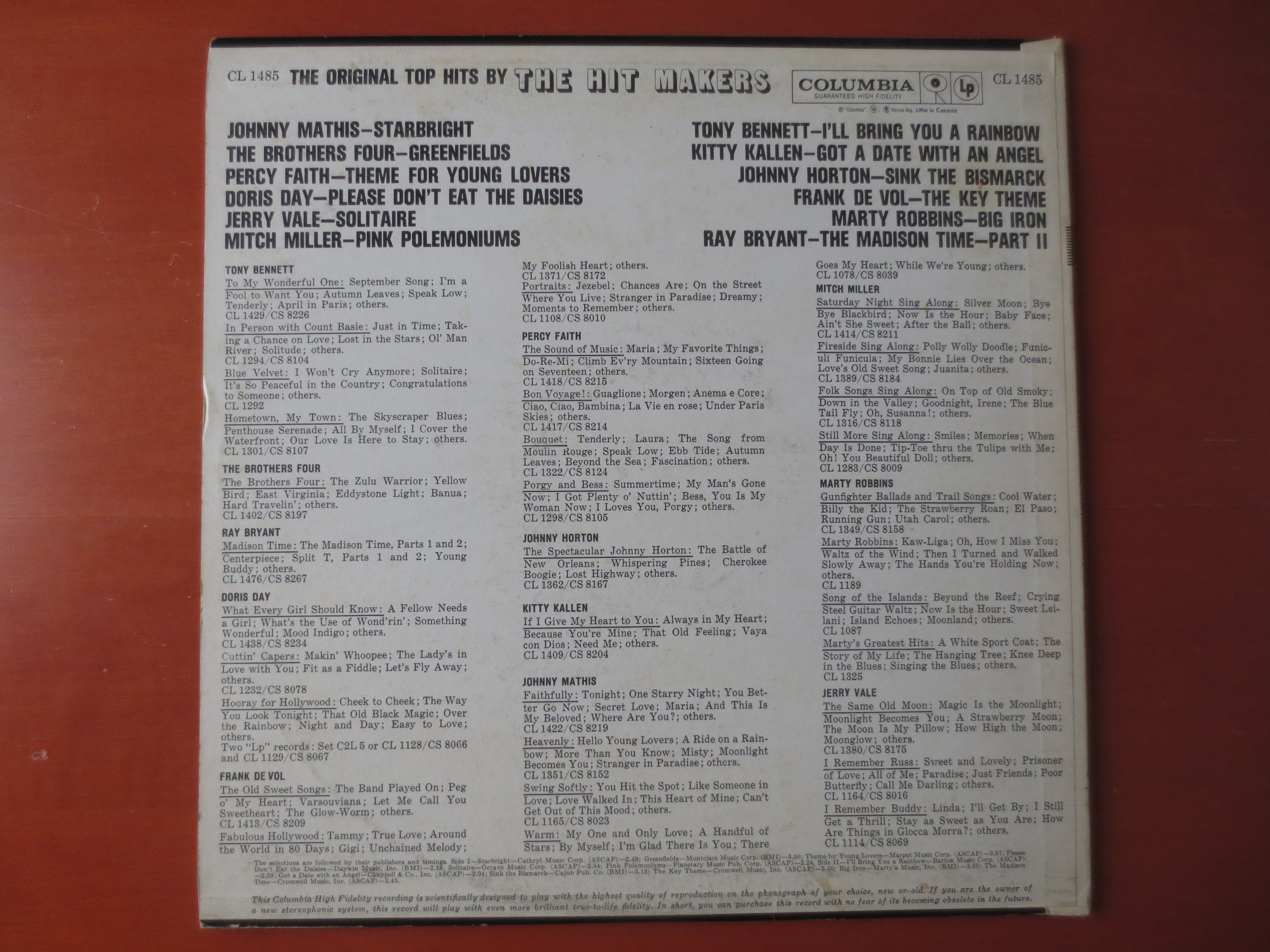 The Hit Makers – Columbia Greatest Hits (1960) Vinyl LP