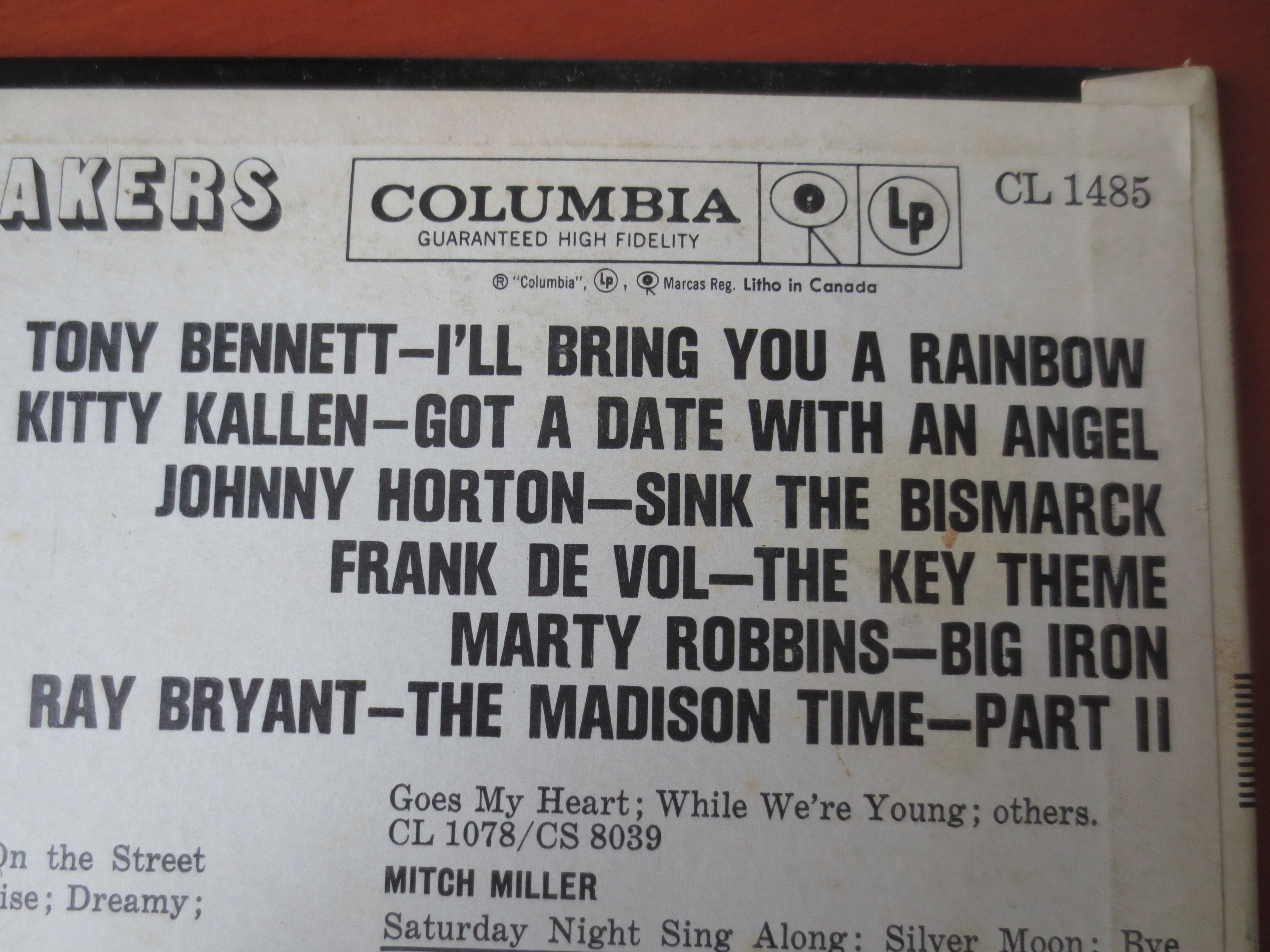 The Hit Makers – Columbia Greatest Hits (1960) Vinyl LP