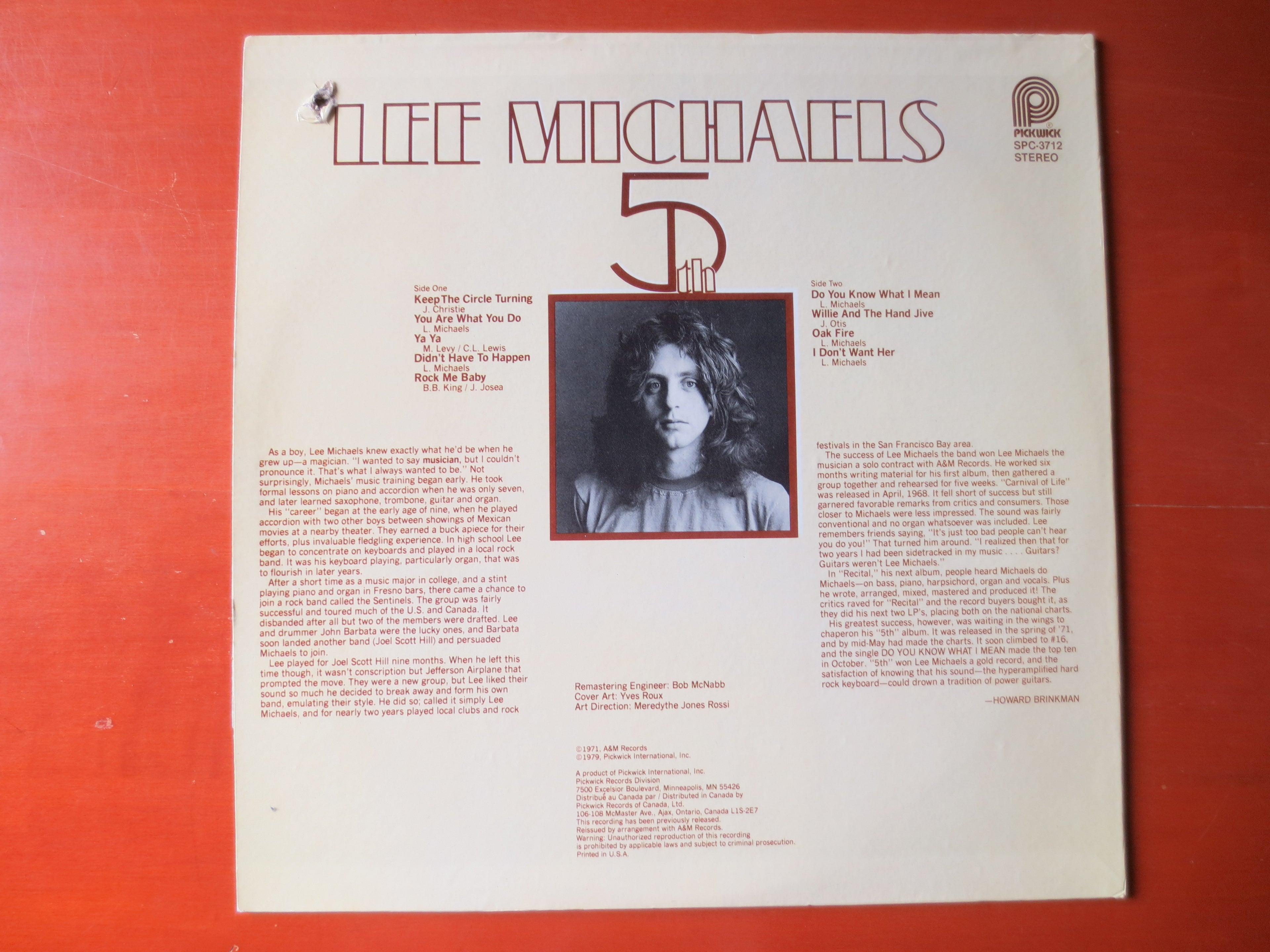 Lee Michaels – 5th (1979) Vinyl LP
