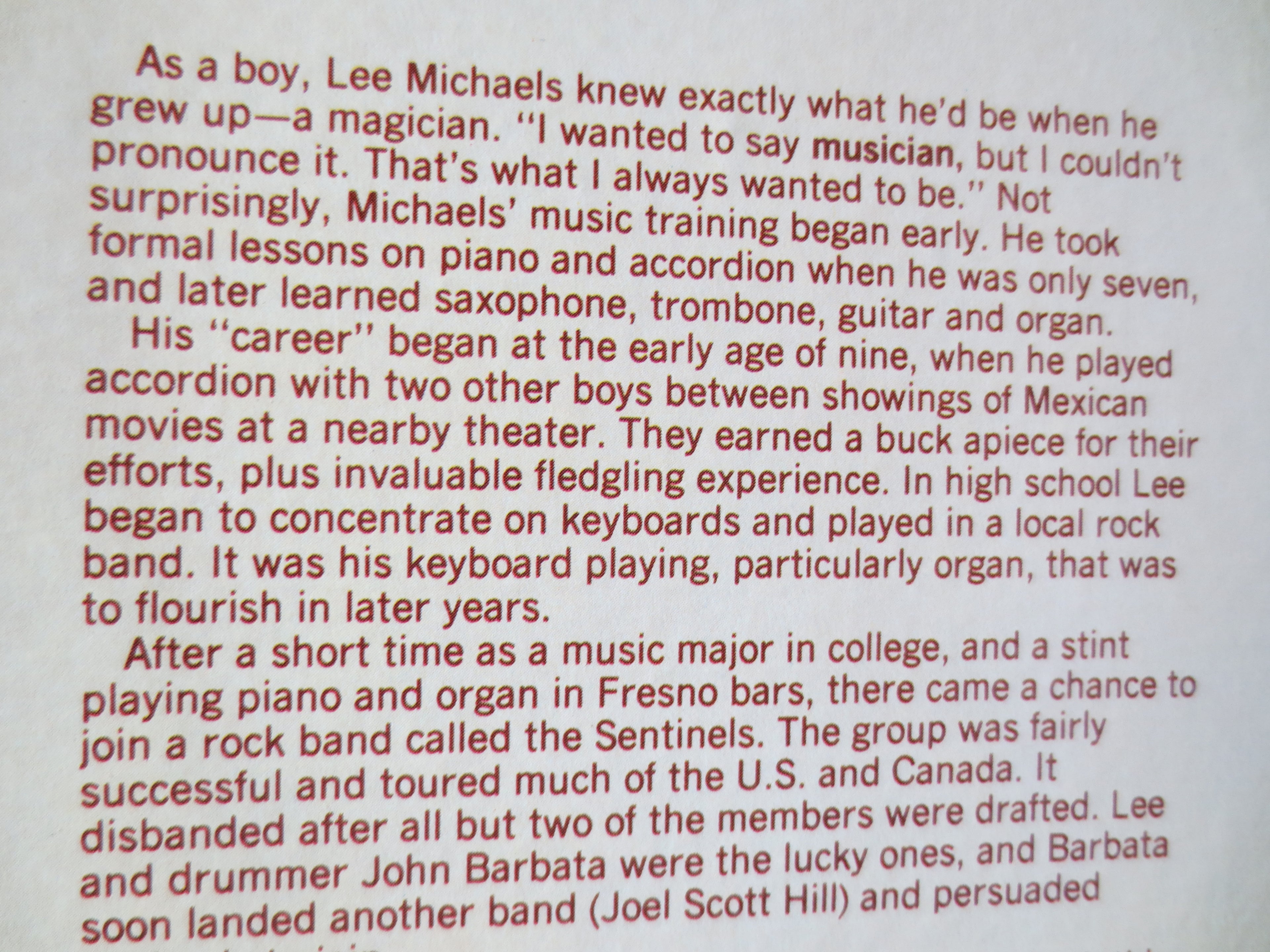 Lee Michaels – 5th (1979) Vinyl LP