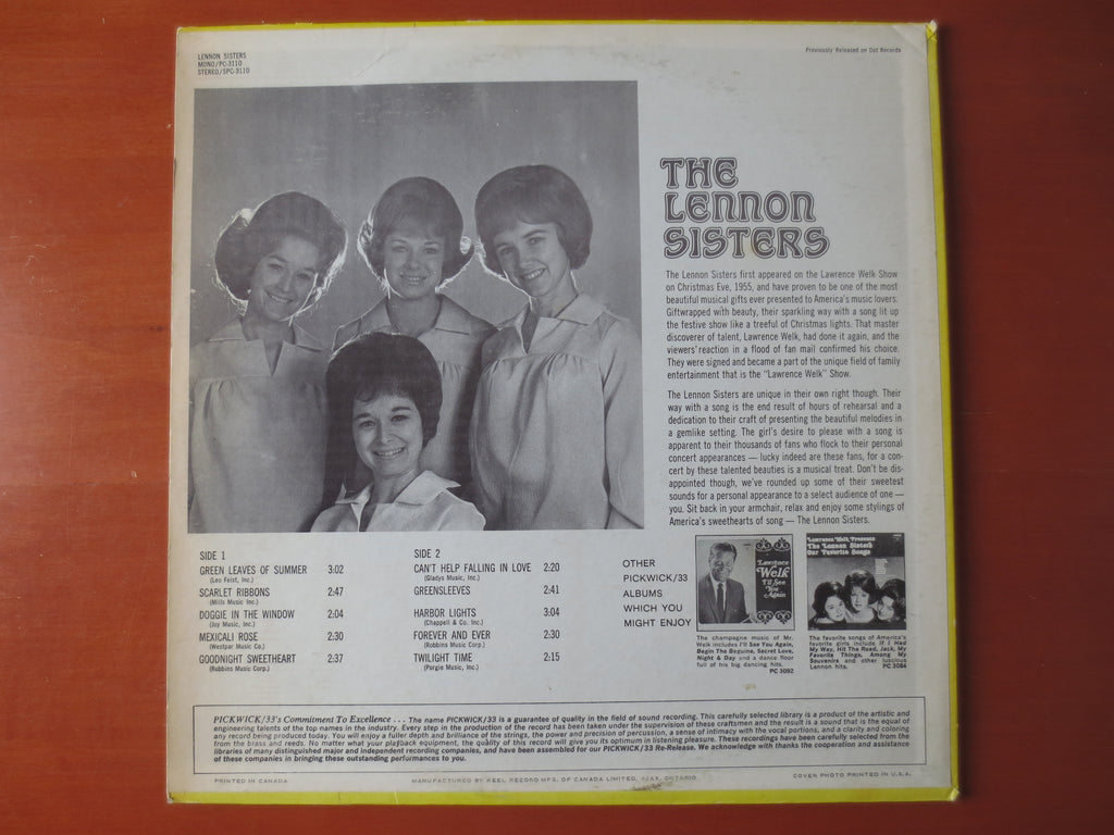 The Lennon Sisters – Goodnight Sweetheart (1967) Vinyl LP