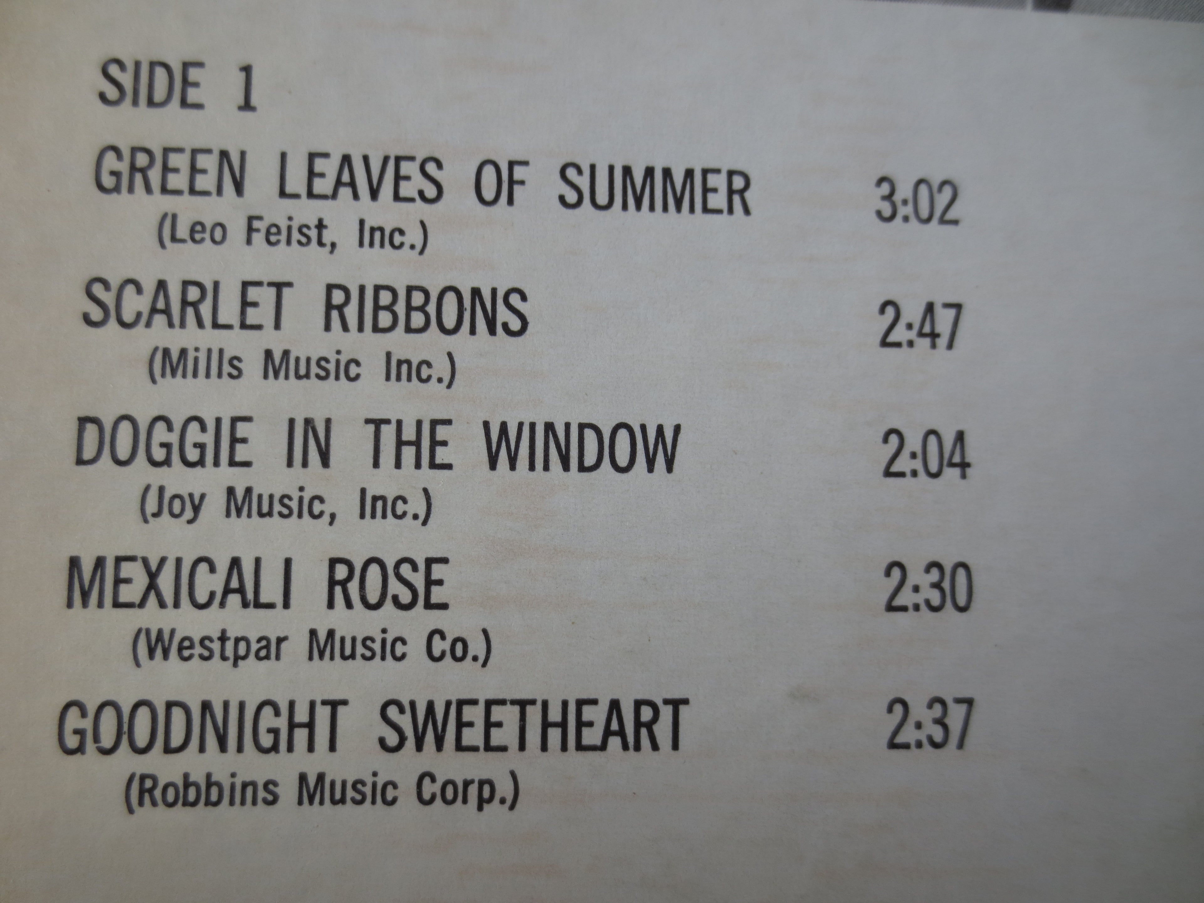 The Lennon Sisters – Goodnight Sweetheart (1967) Vinyl LP
