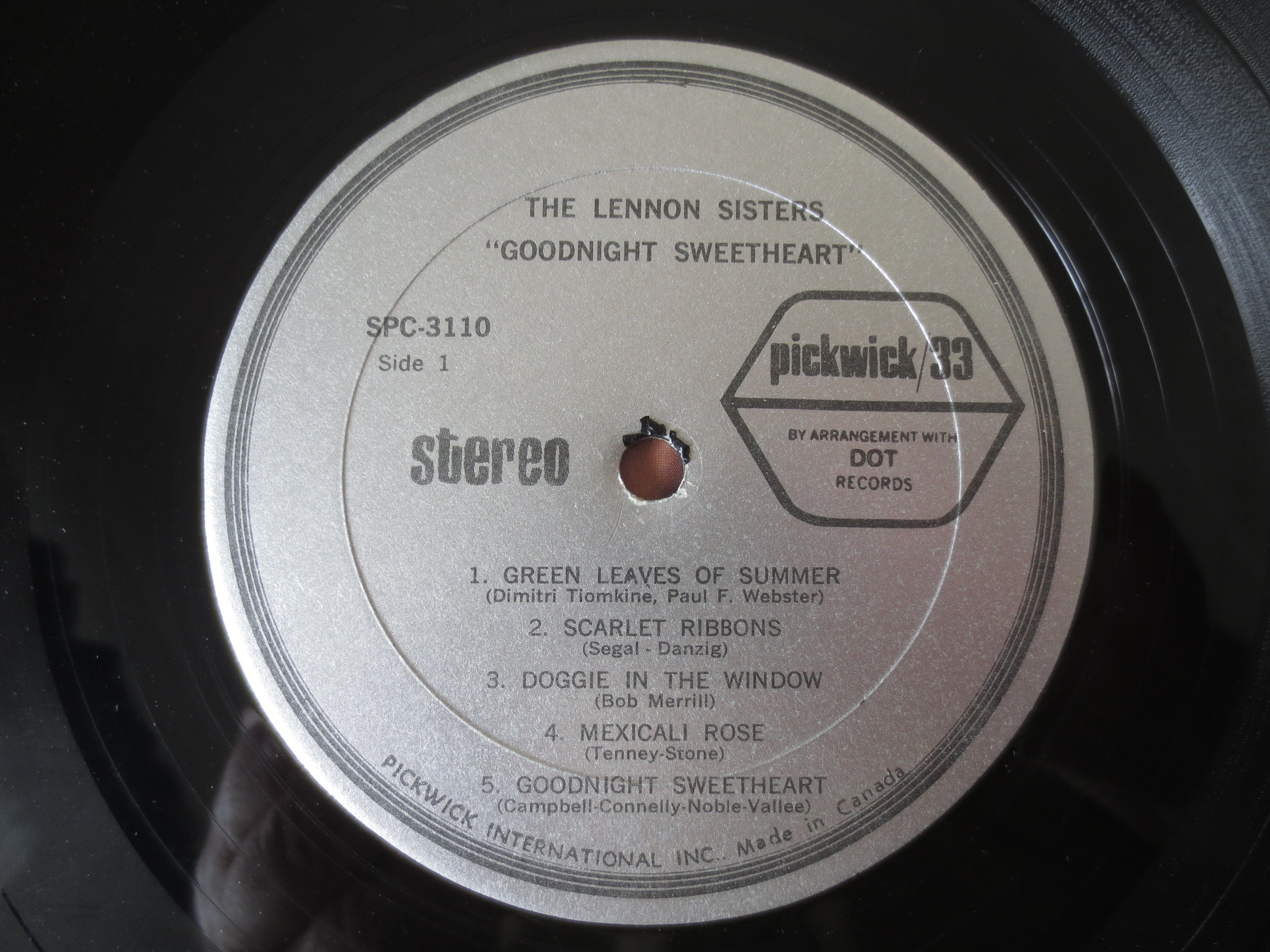 The Lennon Sisters – Goodnight Sweetheart (1967) Vinyl LP