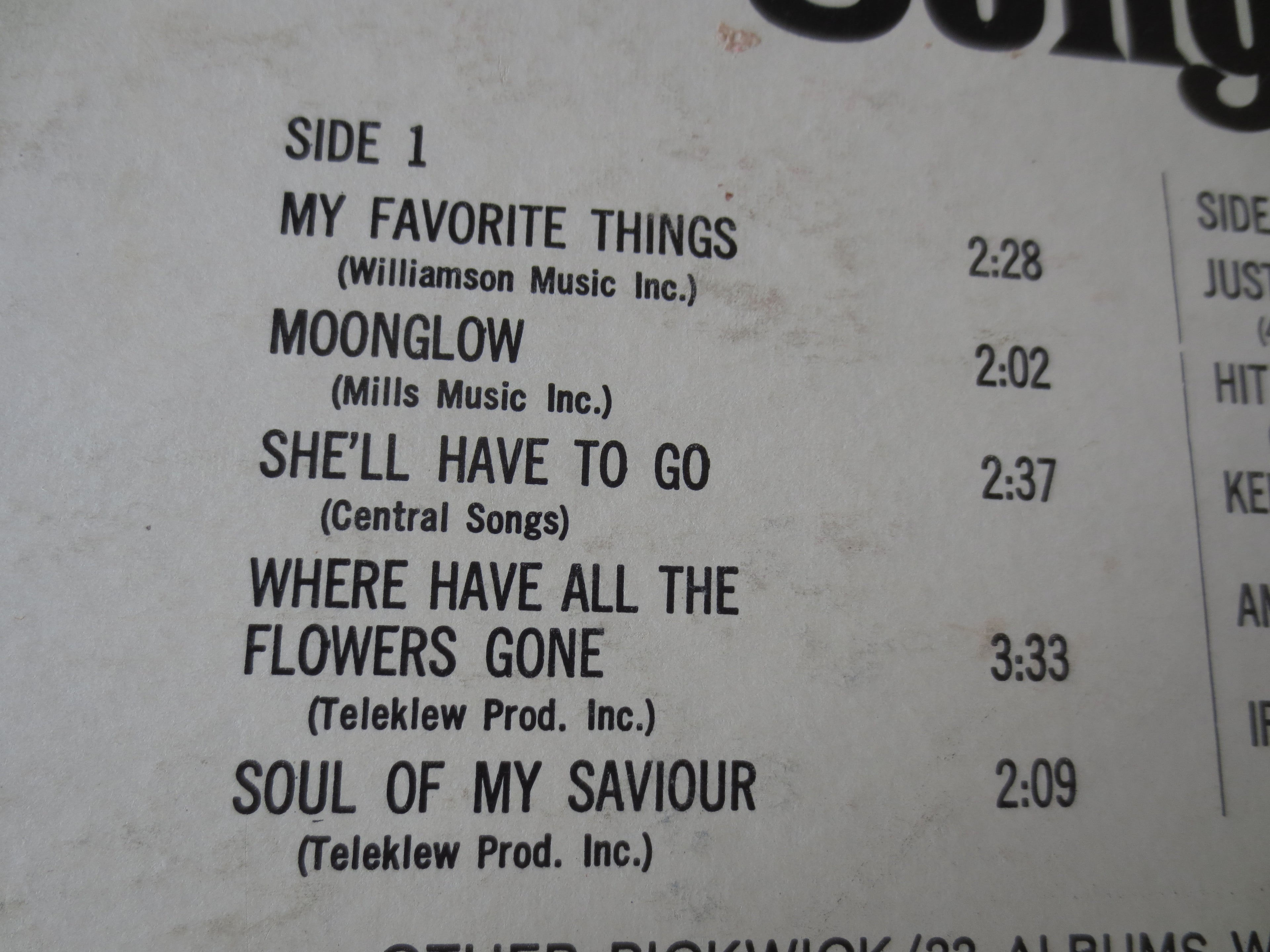 The Lennon Sisters – Our Favorite Songs (1958) Vinyl LP