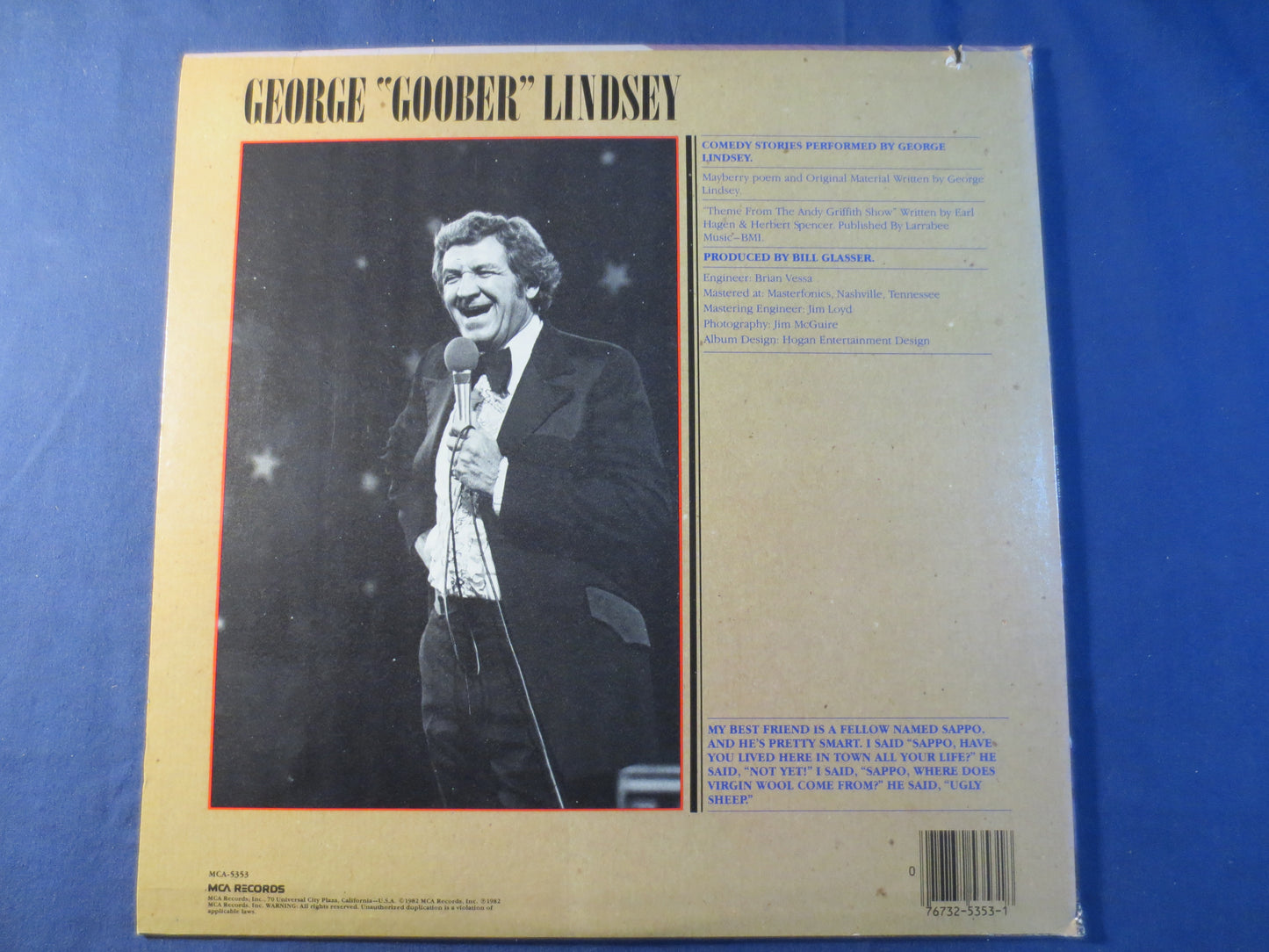 GOOBER, GEORGE LINDSEY, Comedy Records, Vintage Vinyl, Record Vinyl, Record, Vinyl Record, Vinyl Album, Vinyl, 1982 Records