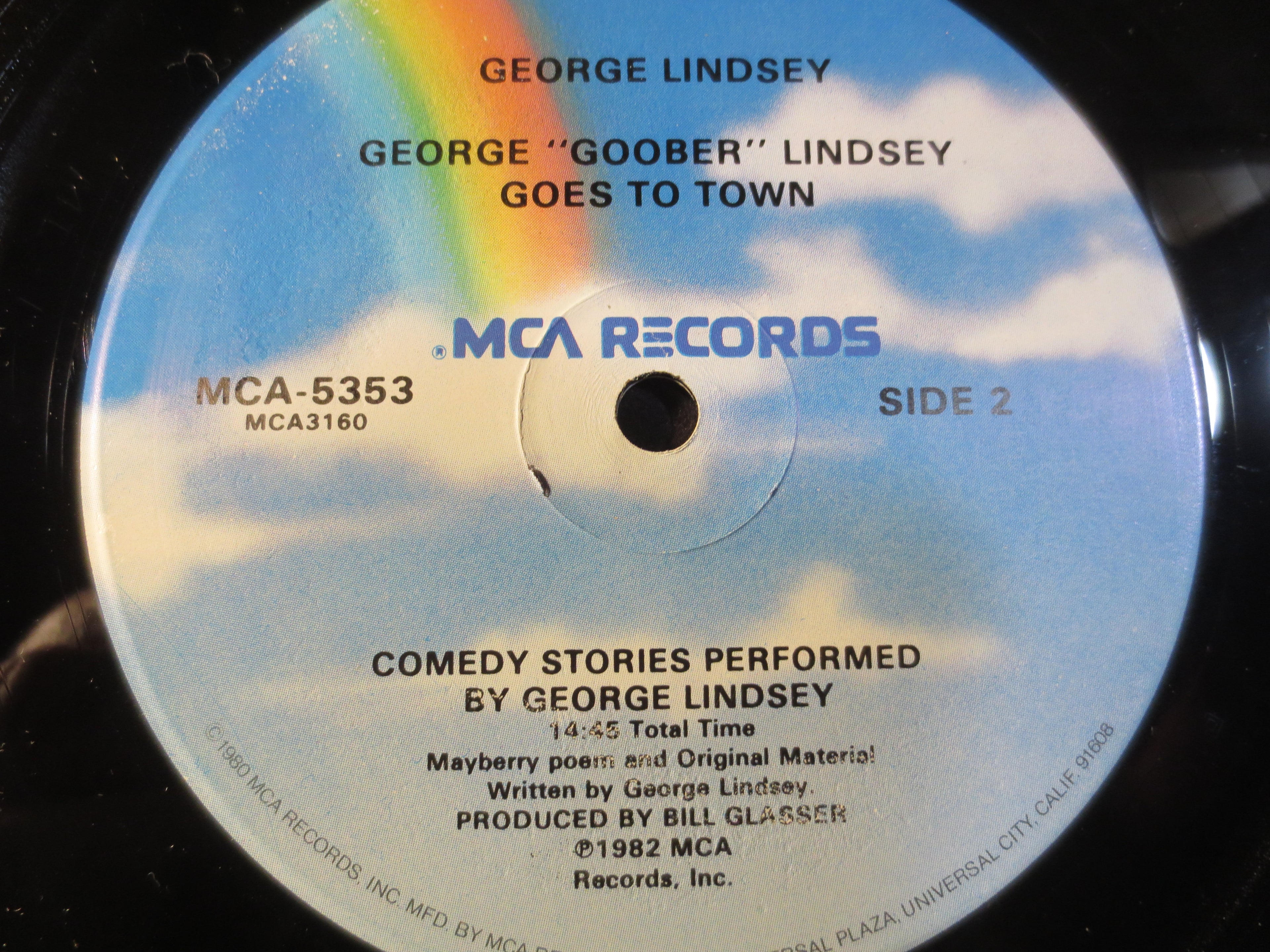 GEORGE LINDSEY, Goober Goes to Town, Vintage Album, 1982 Record, Vinyl Lp