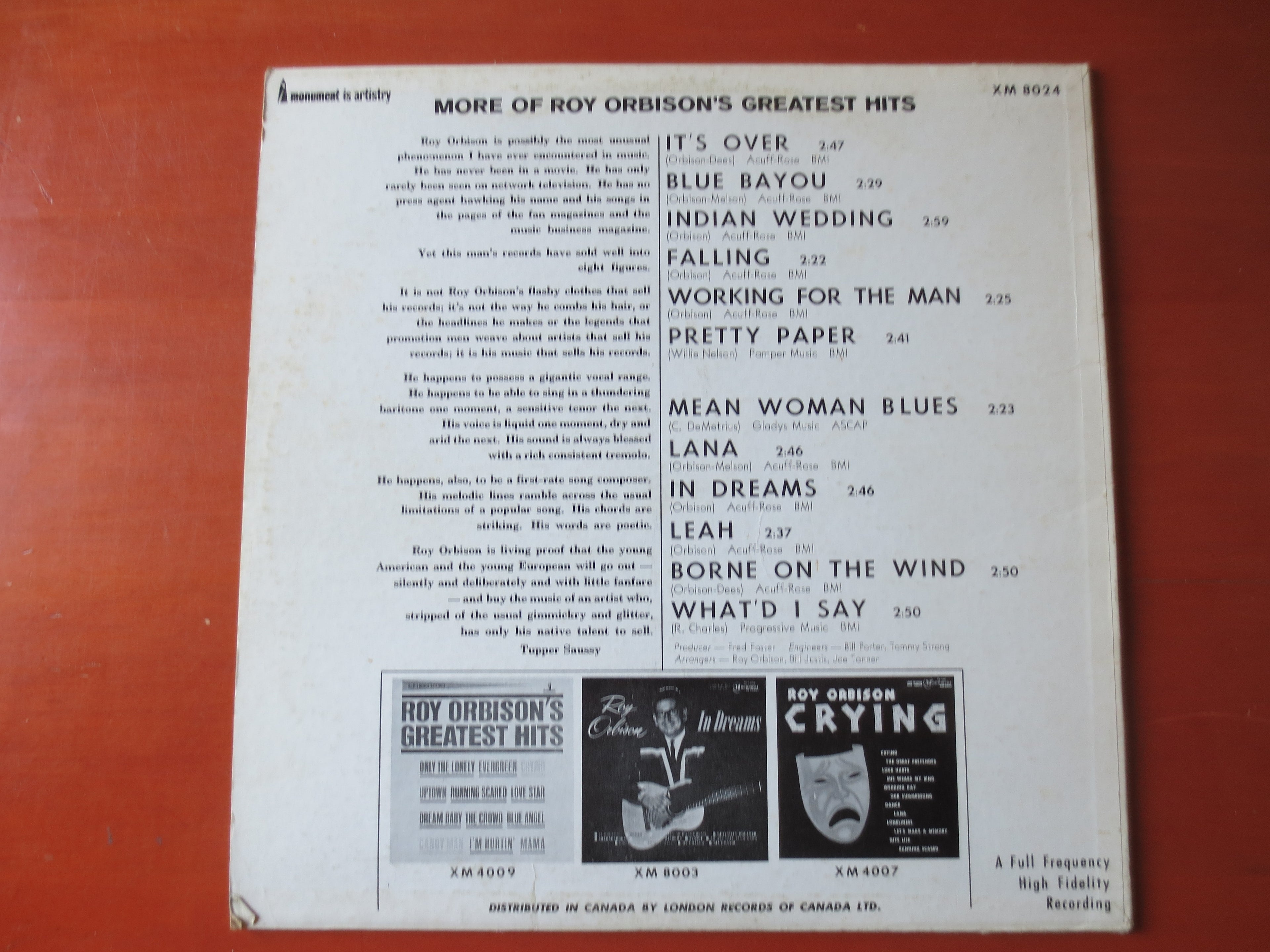 Roy Orbison – More of Roy Orbison's Greatest Hits (1964) Vinyl LP