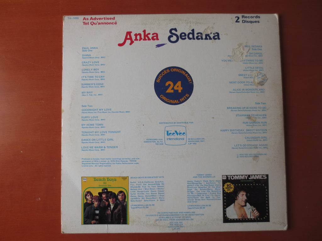 Paul Anka & Neil Sedaka – Two Great Artists (1976) Double Vinyl LP