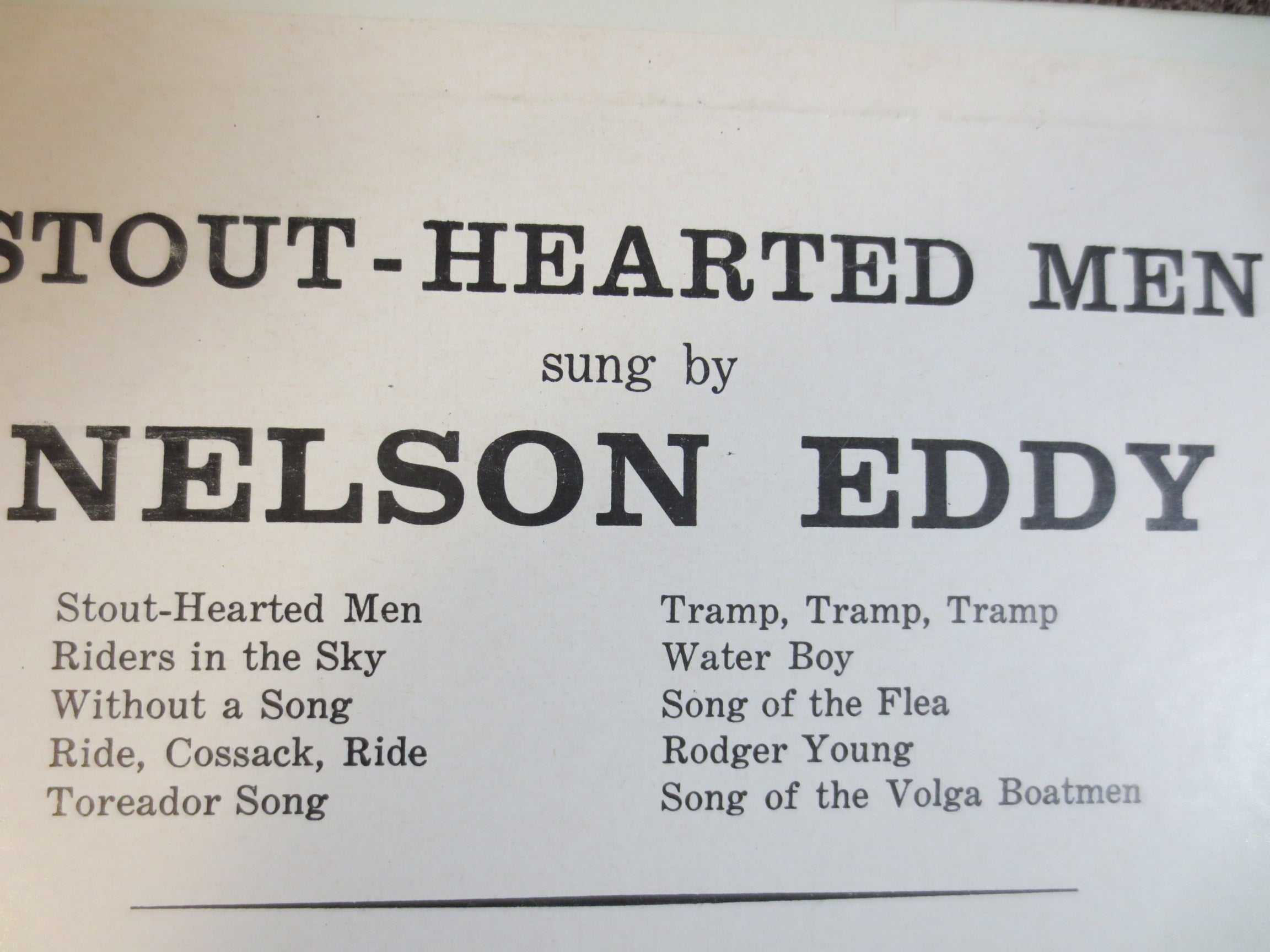 Nelson Eddy – Stout-Hearted Men (1958) Vinyl LP