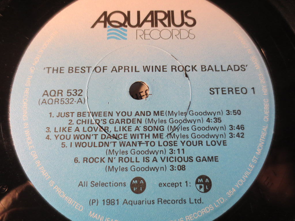 April Wine – The Best of April Wine Rock Ballads (1981) Vinyl LP