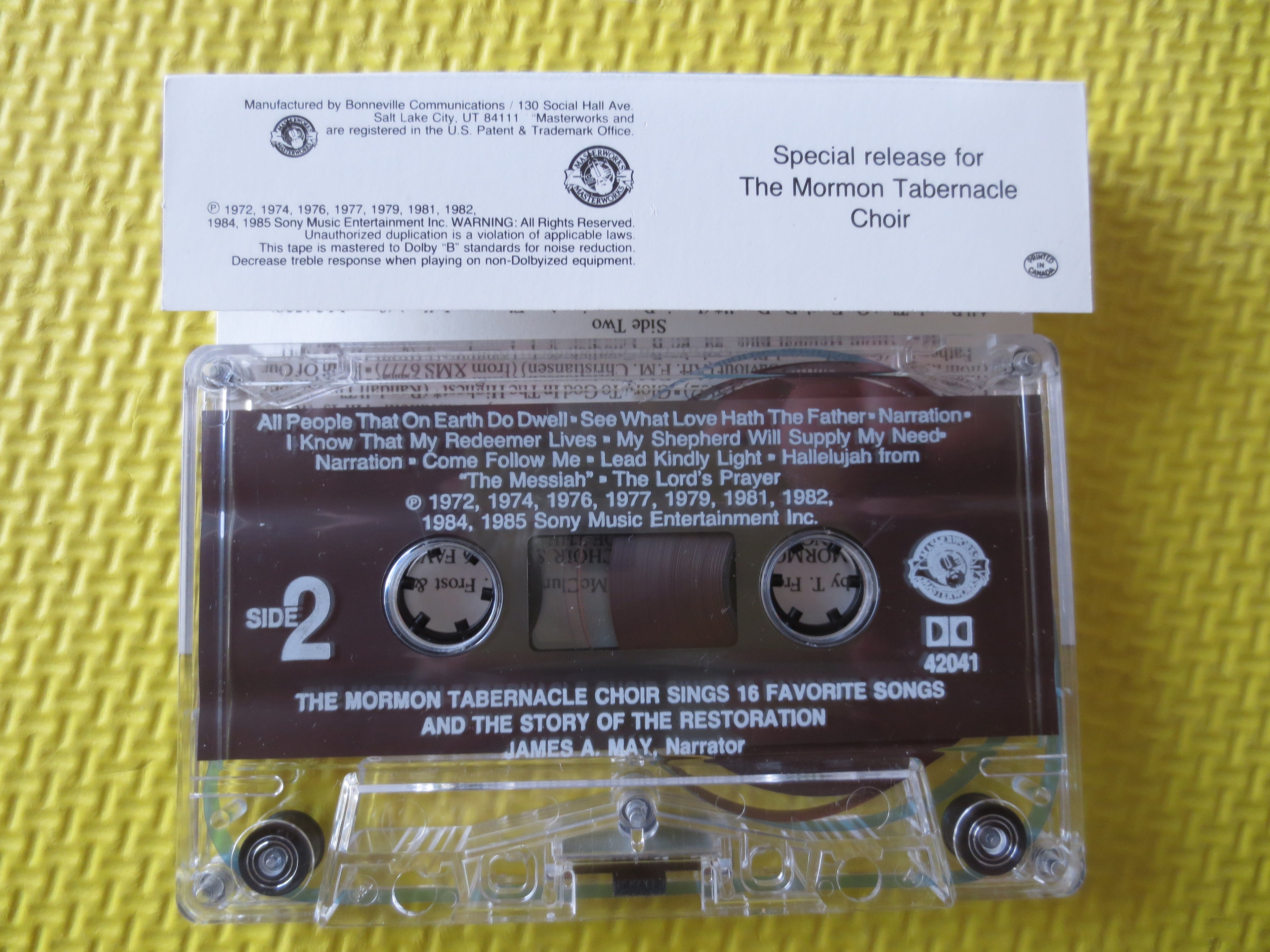 Mormon Tabernacle Choir – 16 Favourite Songs (1985) Cassette