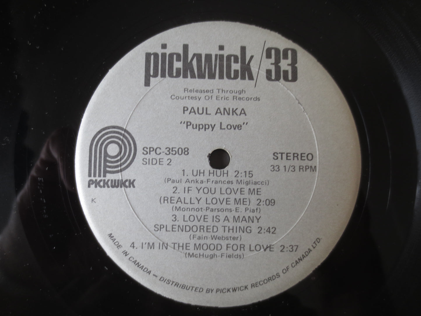 PAUL ANKA, PUPPY Love, Paul Anka Record, Paul Anka Vinyl, Paul Anka Album, Paul Anka Lp, Vinyl, Vintage Vinyl, 1976 Records
