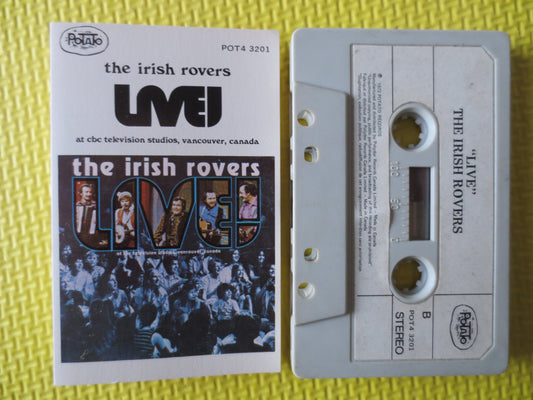The IRISH ROVERS, LIVE, The Irish Rovers Lp, Tape Cassette, Irish Rovers Tape, Cassette, Song Cassette, 1972 Cassette