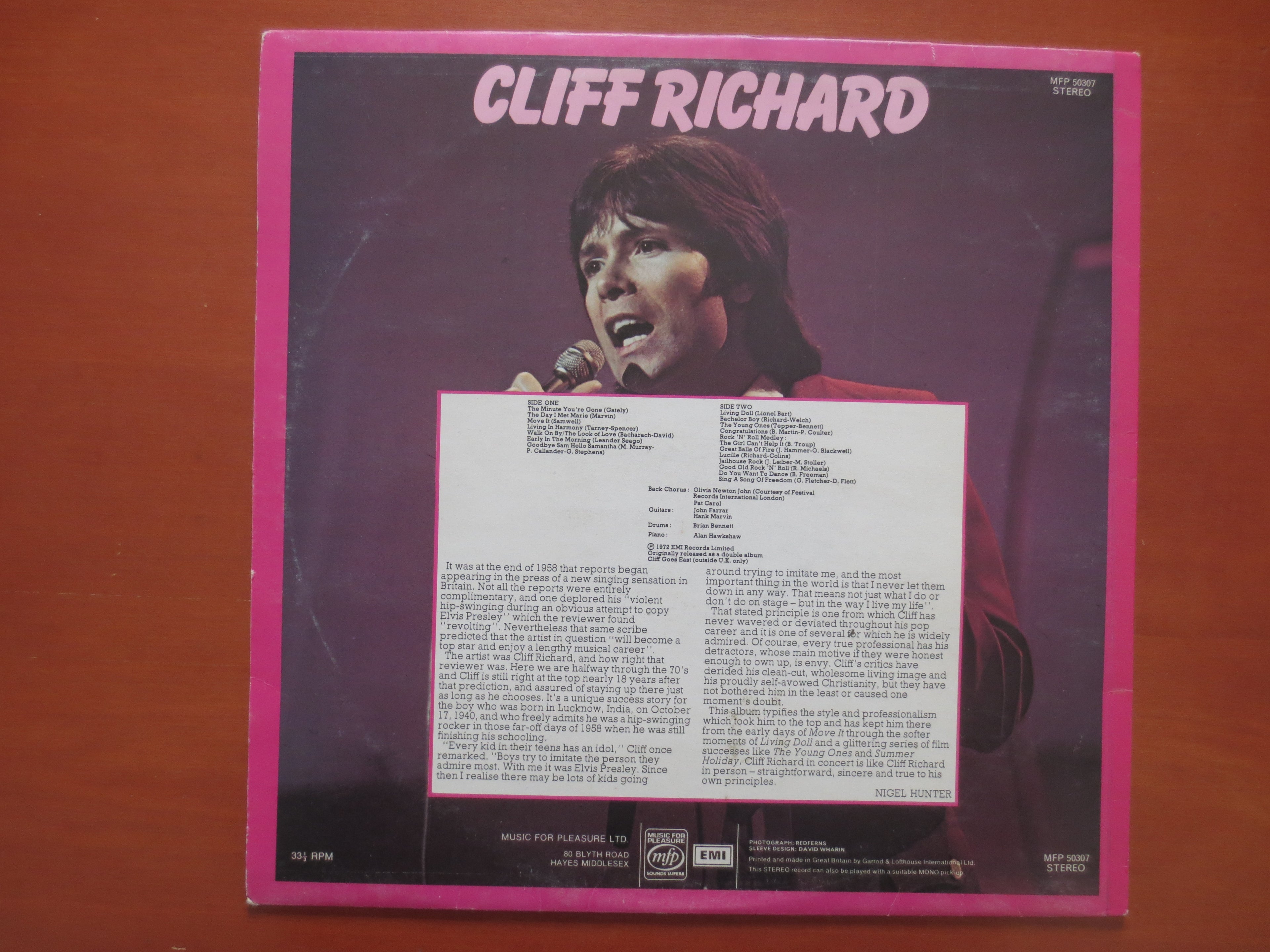 Cliff Richard – Cliff Richard Live (1972) Vinyl LP