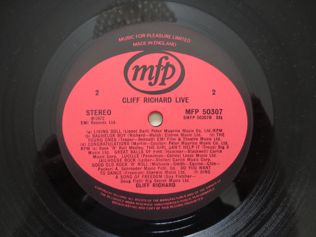 Cliff Richard – Cliff Richard Live (1972) Vinyl LP