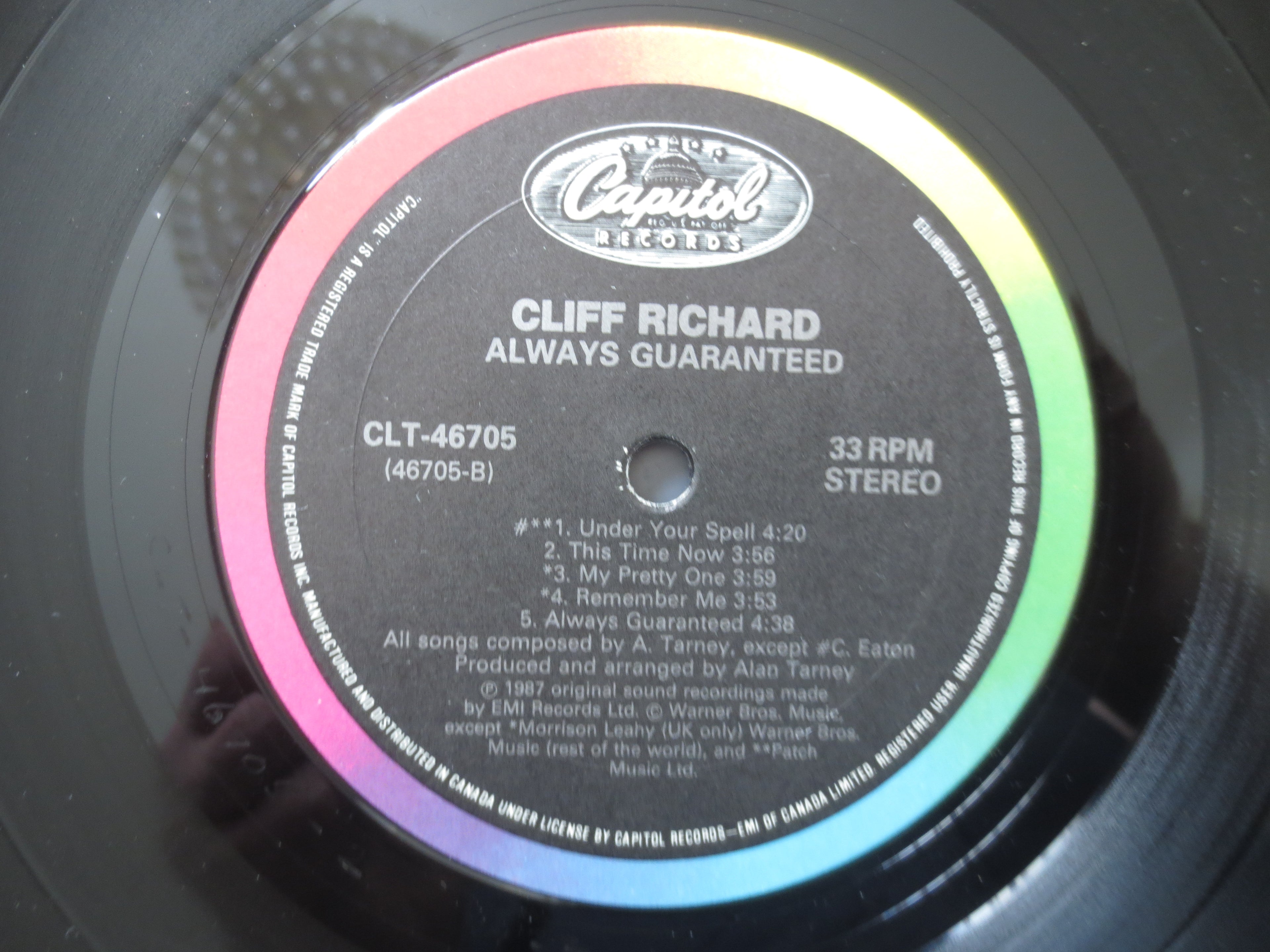 Cliff Richard – Always Guaranteed (1987) Vinyl LP