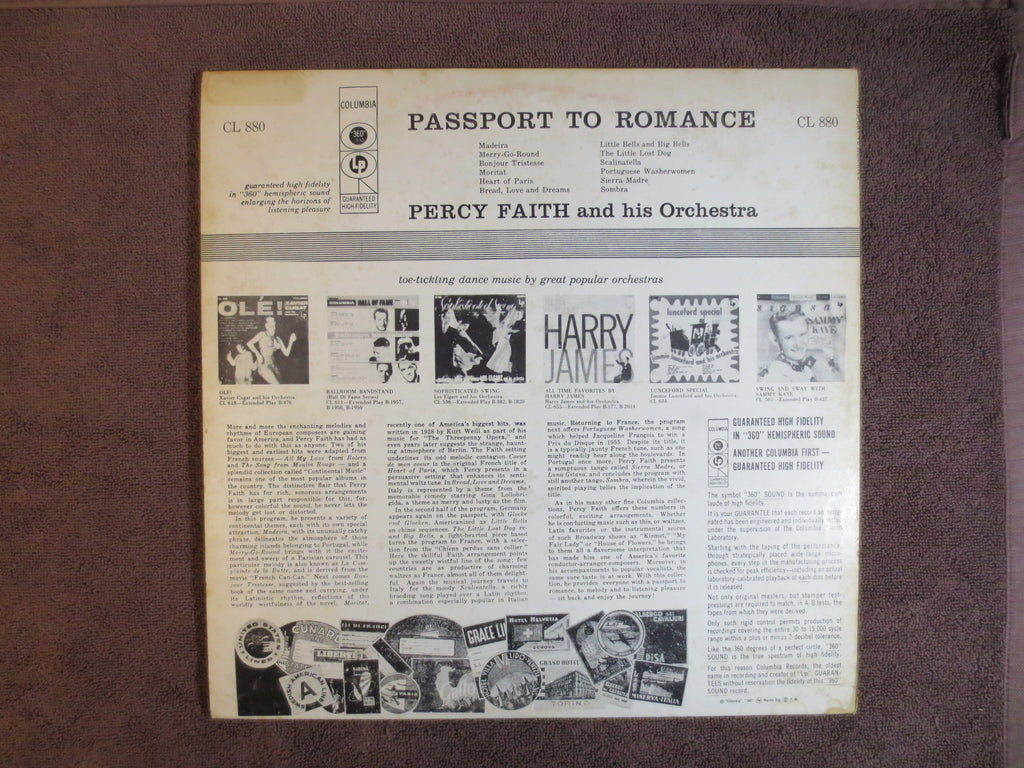 Percy Faith – Passport to Romance (1956) Vinyl LP