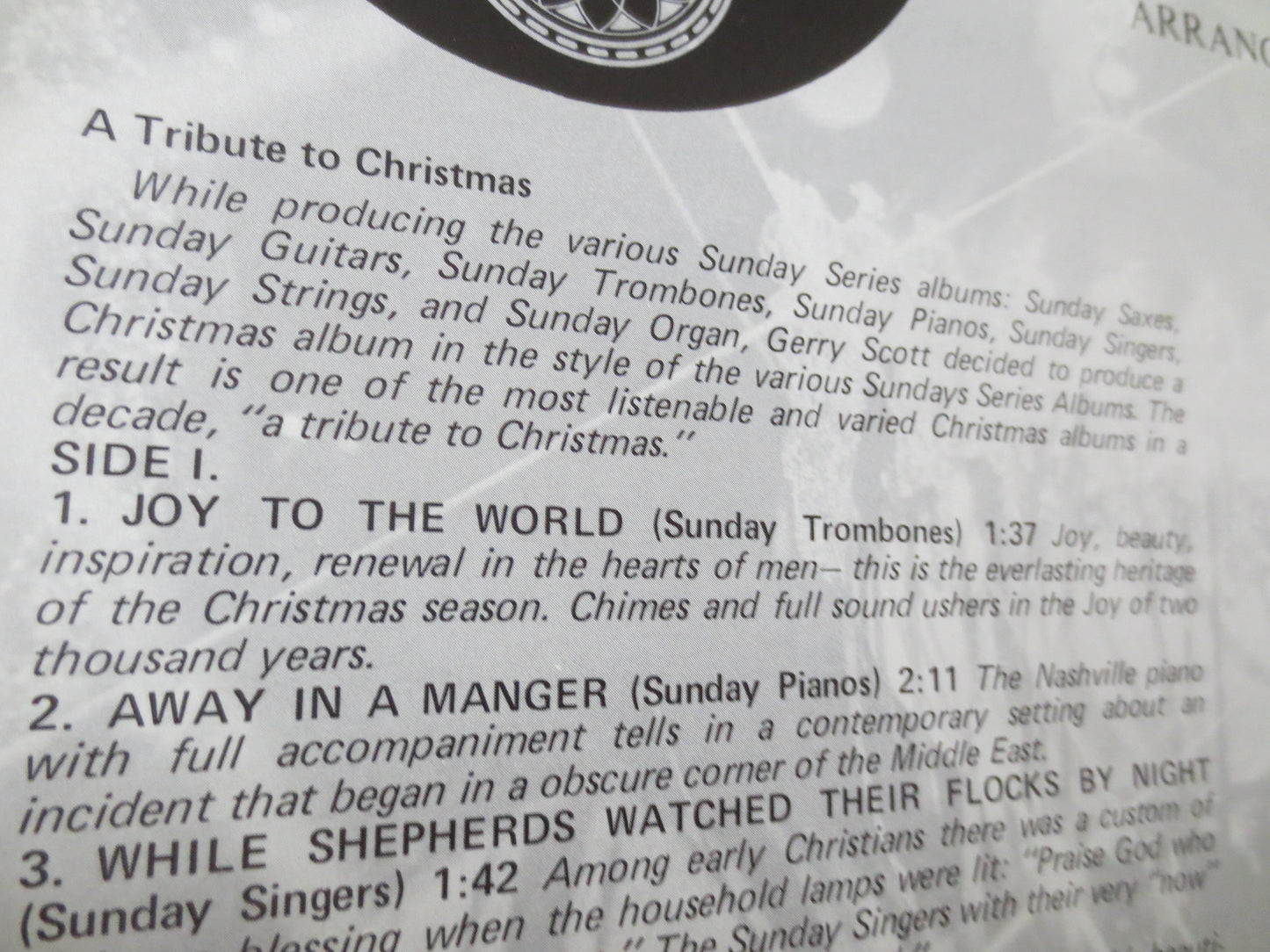 TRIBUTE to CHRISTMAS, CHRISTMAS Album, Christmas Record, Christmas Vinyl, Christmas Lp, Vintage Vinyl, Albums, 1976 Records