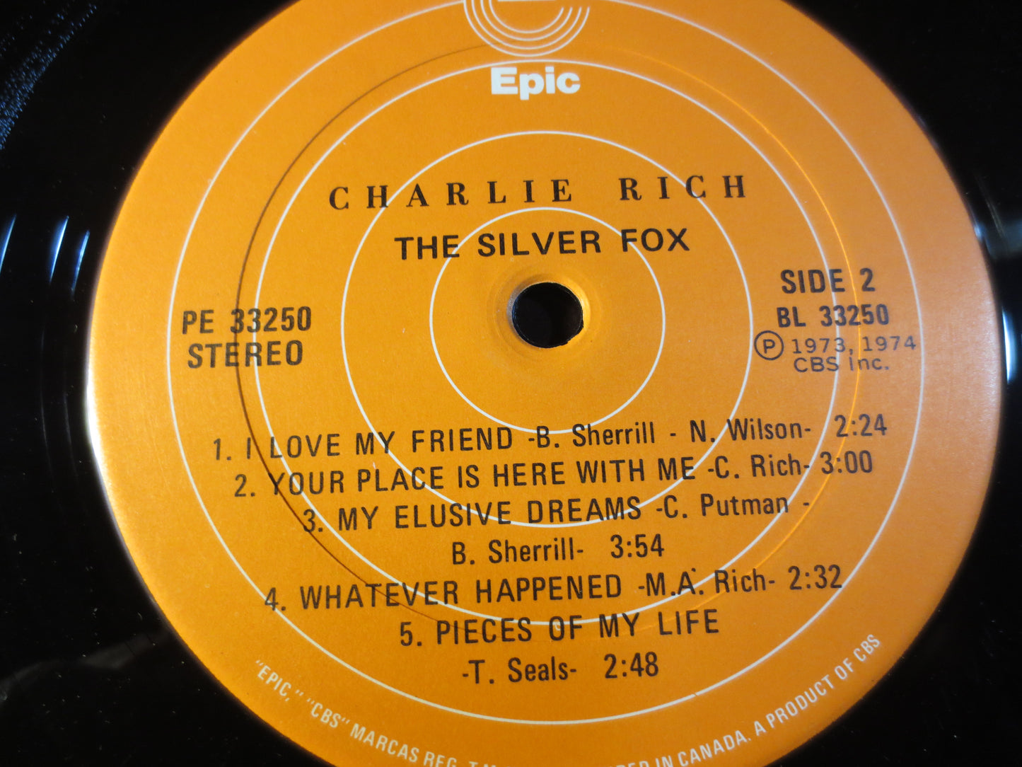 CHARLIE RICH, The SILVER Fox, Country Record, Vintage Vinyl, Record Vinyl, Record, Vinyl Record, Vinyl Album, 1975 Records