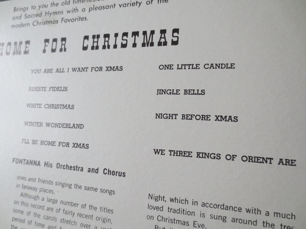 Home for Christmas – Fontanna and His Orchestra (1967) Vinyl LP