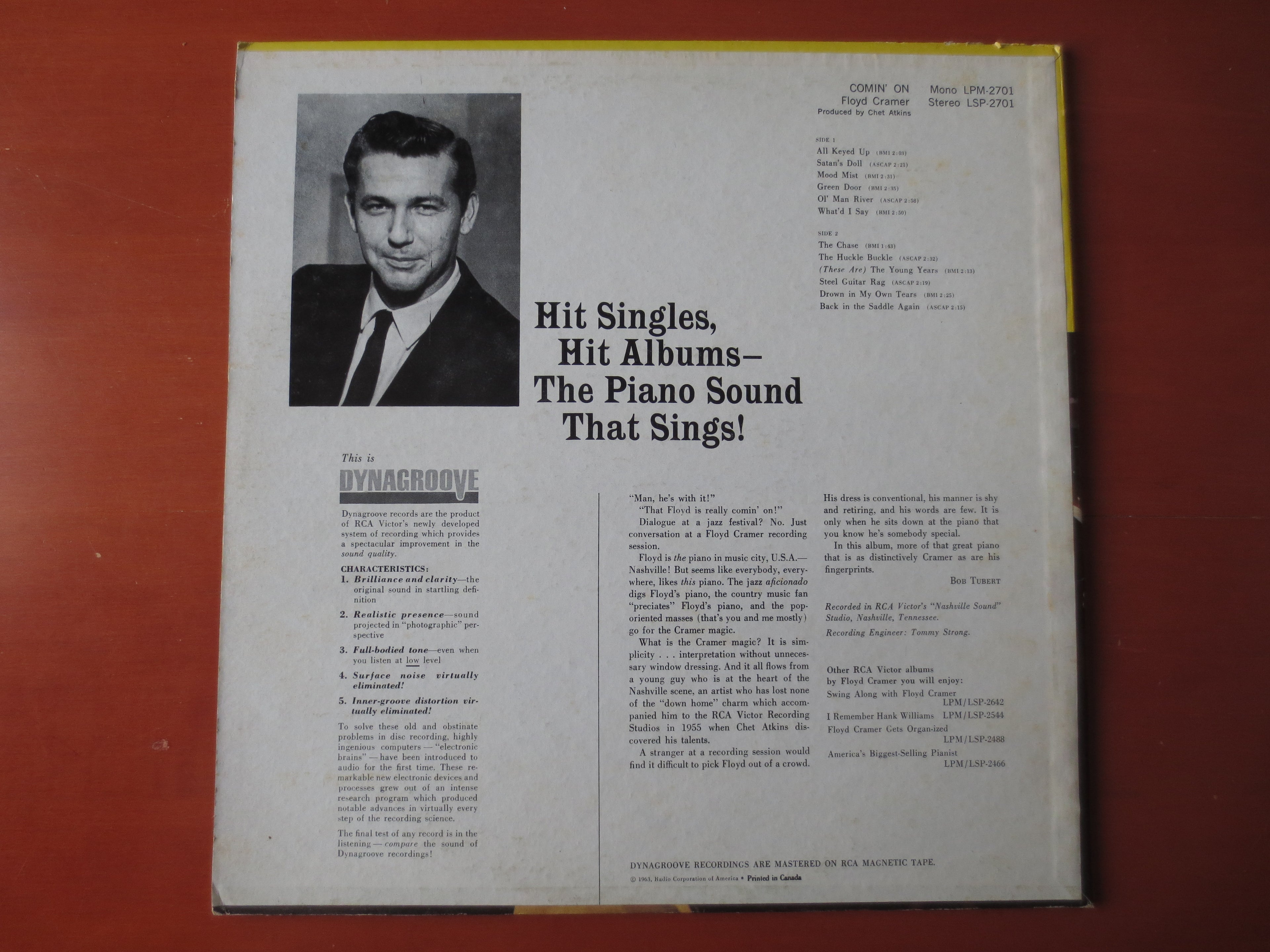 Floyd Cramer – Comin' On (1963) Vinyl LP