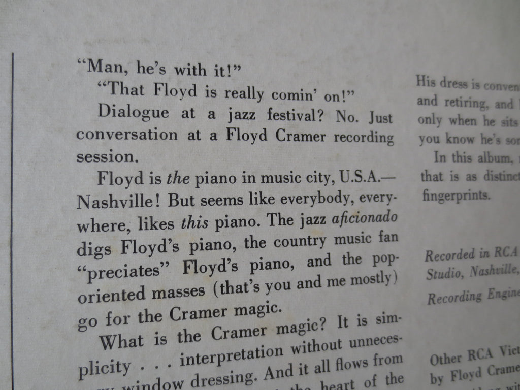 Floyd Cramer – Comin' On (1963) Vinyl LP