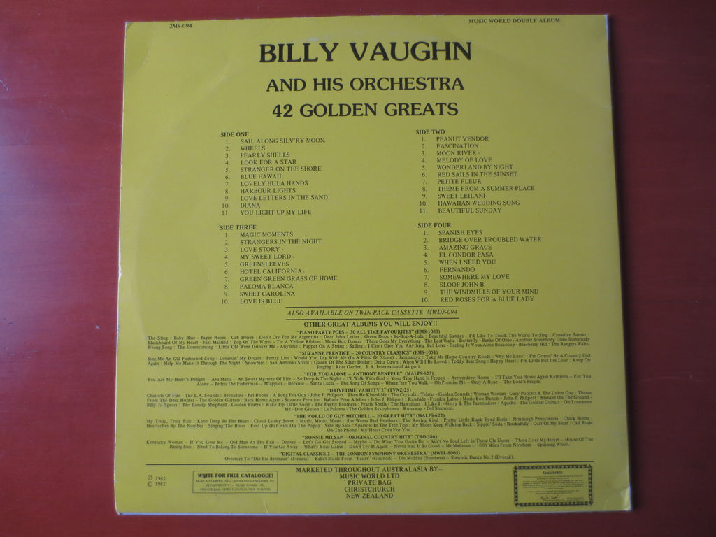 Billy Vaughn – 42 Golden Greats (1982) Double Vinyl LP