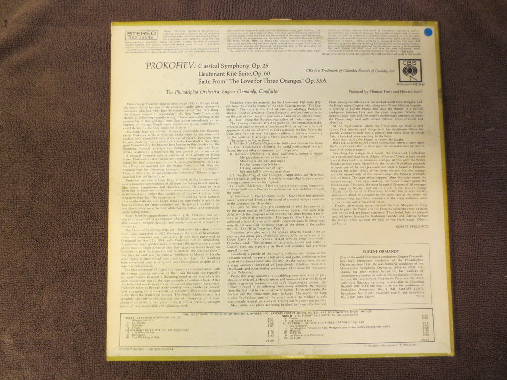 Eugene Ormandy – Philadelphia Orchestra (1964) Vinyl LP