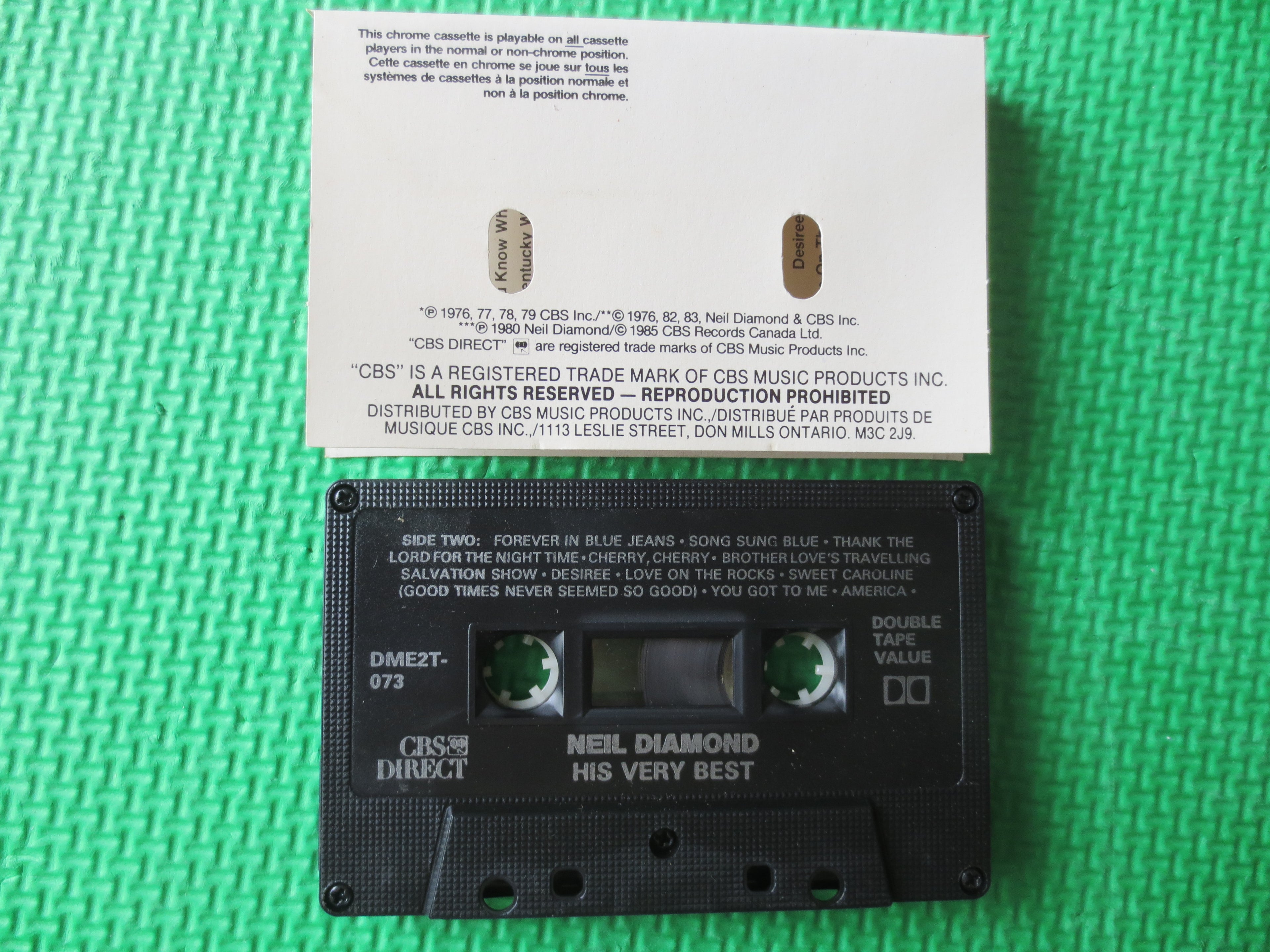 Neil Diamond – His Very Best (1985) Cassette
