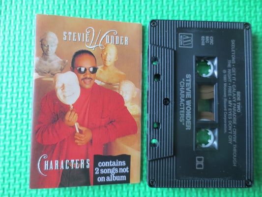 STEVIE WONDER, CHARACTERS, Stevie Wonder Tape, Stevie Wonder Album, Tapes, Tape Cassette, Pop Music Cassette, 1987 Cassette