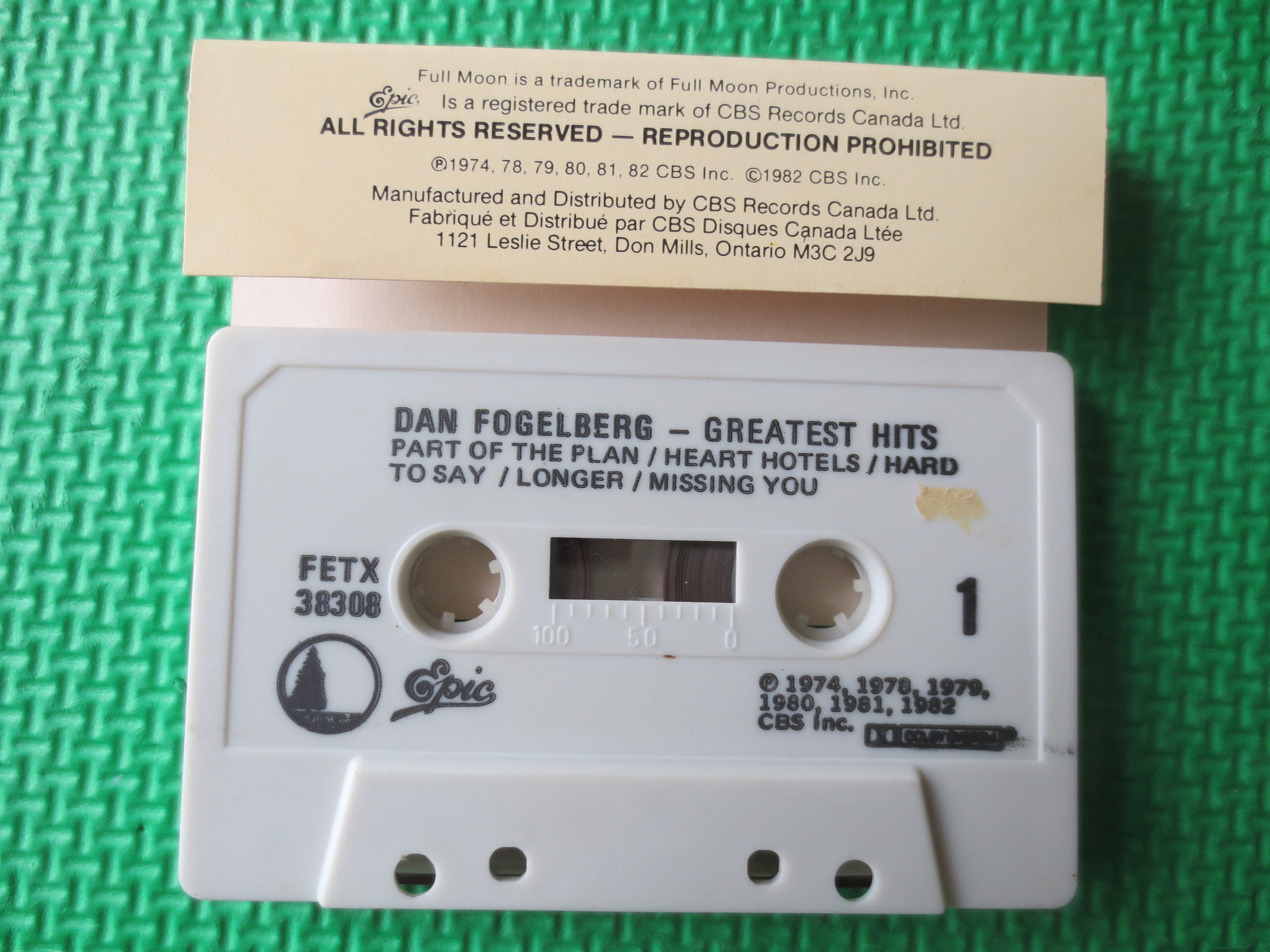 Dan Fogelberg – Greatest Hits (1982) Cassette