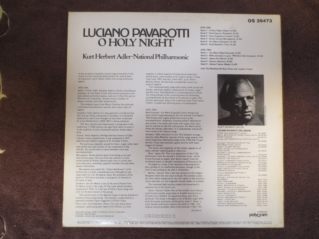 Luciano Pavarotti – O Holy Night (1976) [Vinyl LP]