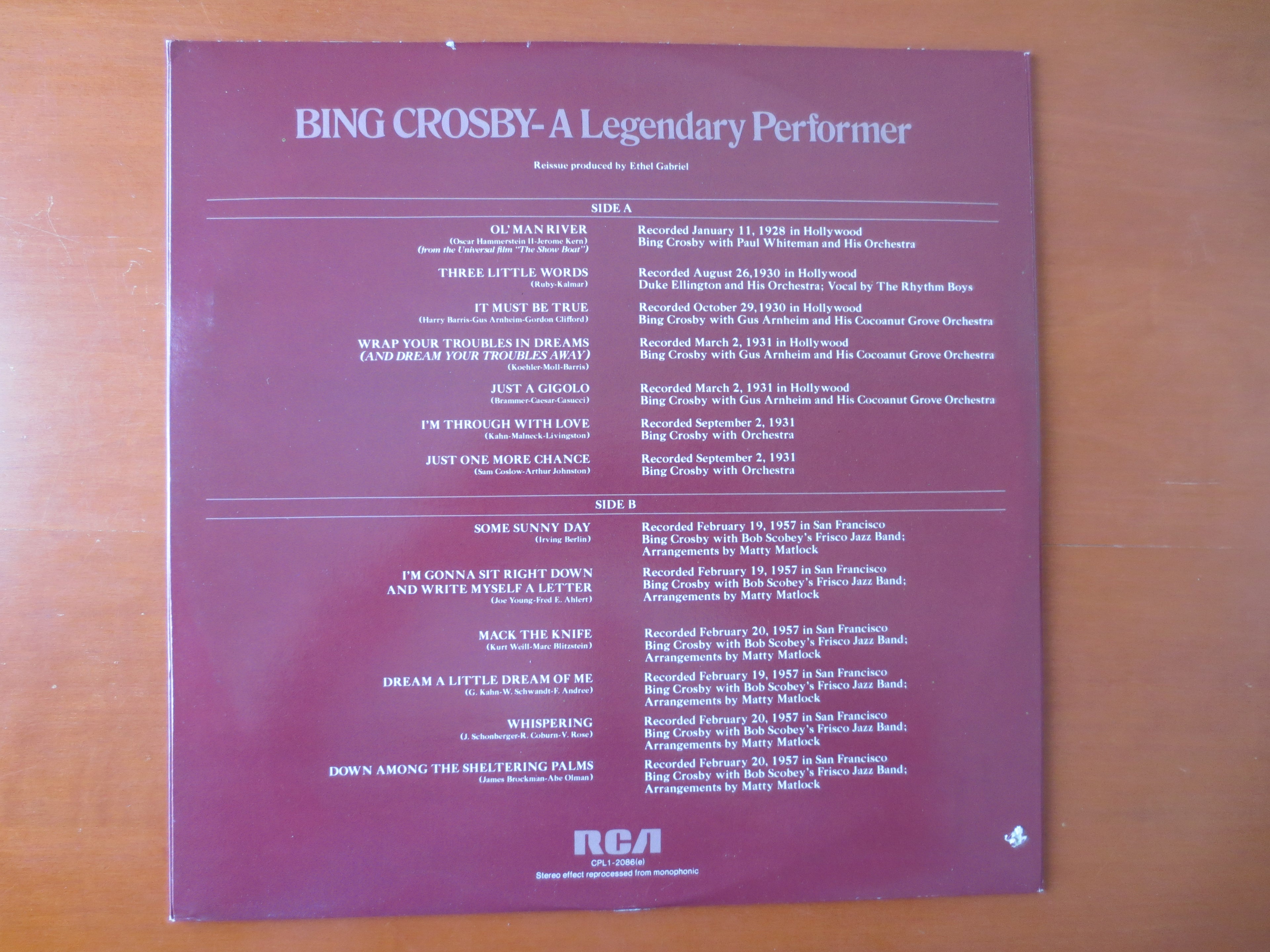 Bing Crosby – A Legendary Performer (1977) Vinyl LP