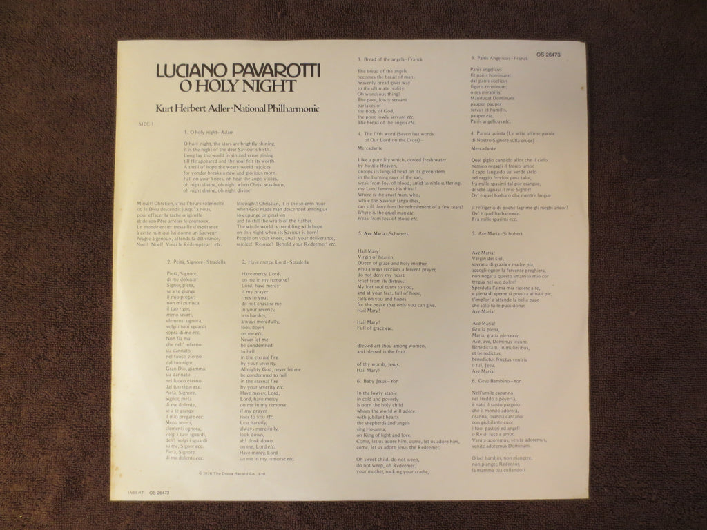 Luciano Pavarotti – O Holy Night (1976) [Vinyl LP]