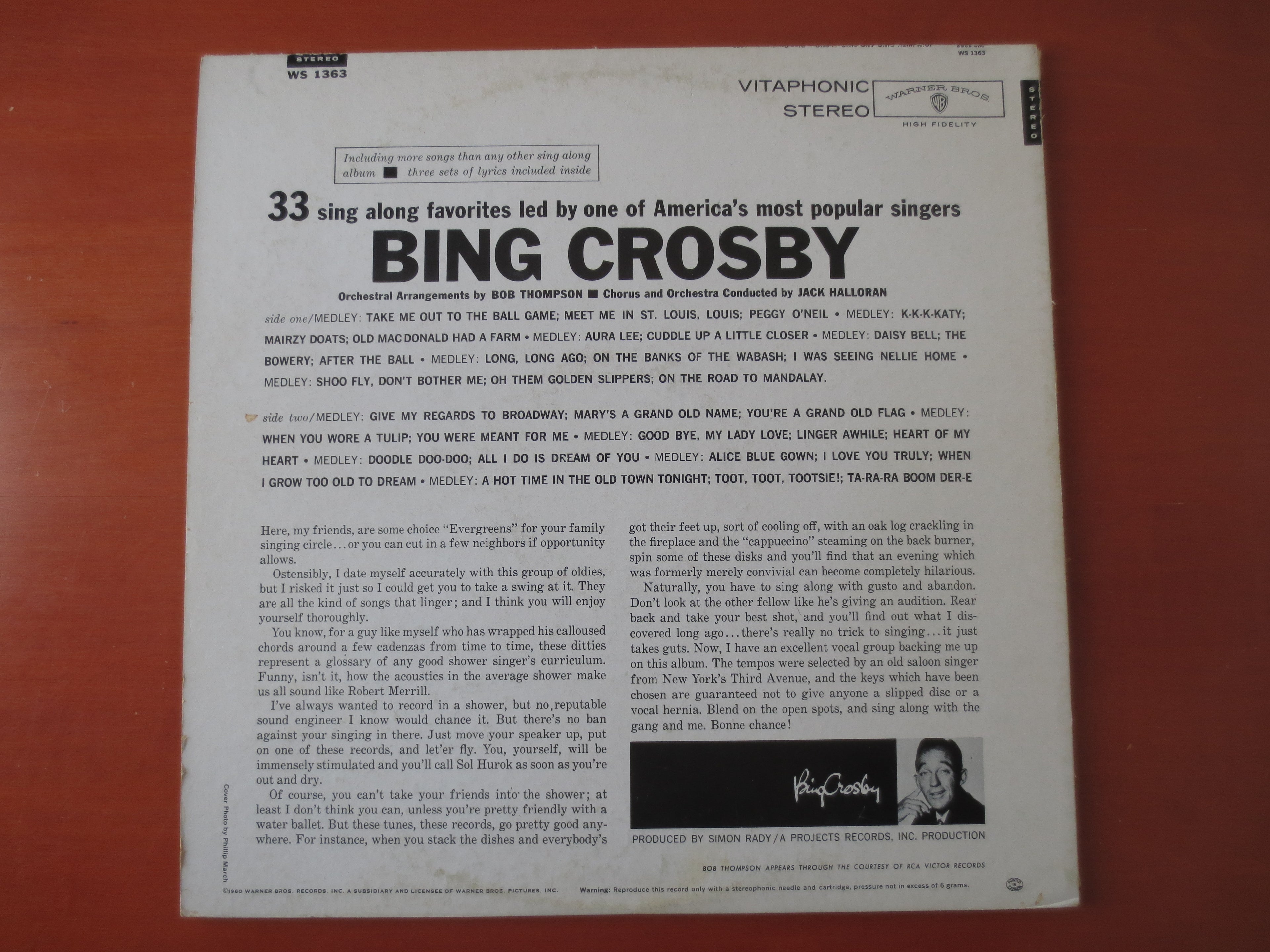 Bing Crosby – Join Bing and Sing Along (1960) Vinyl LP